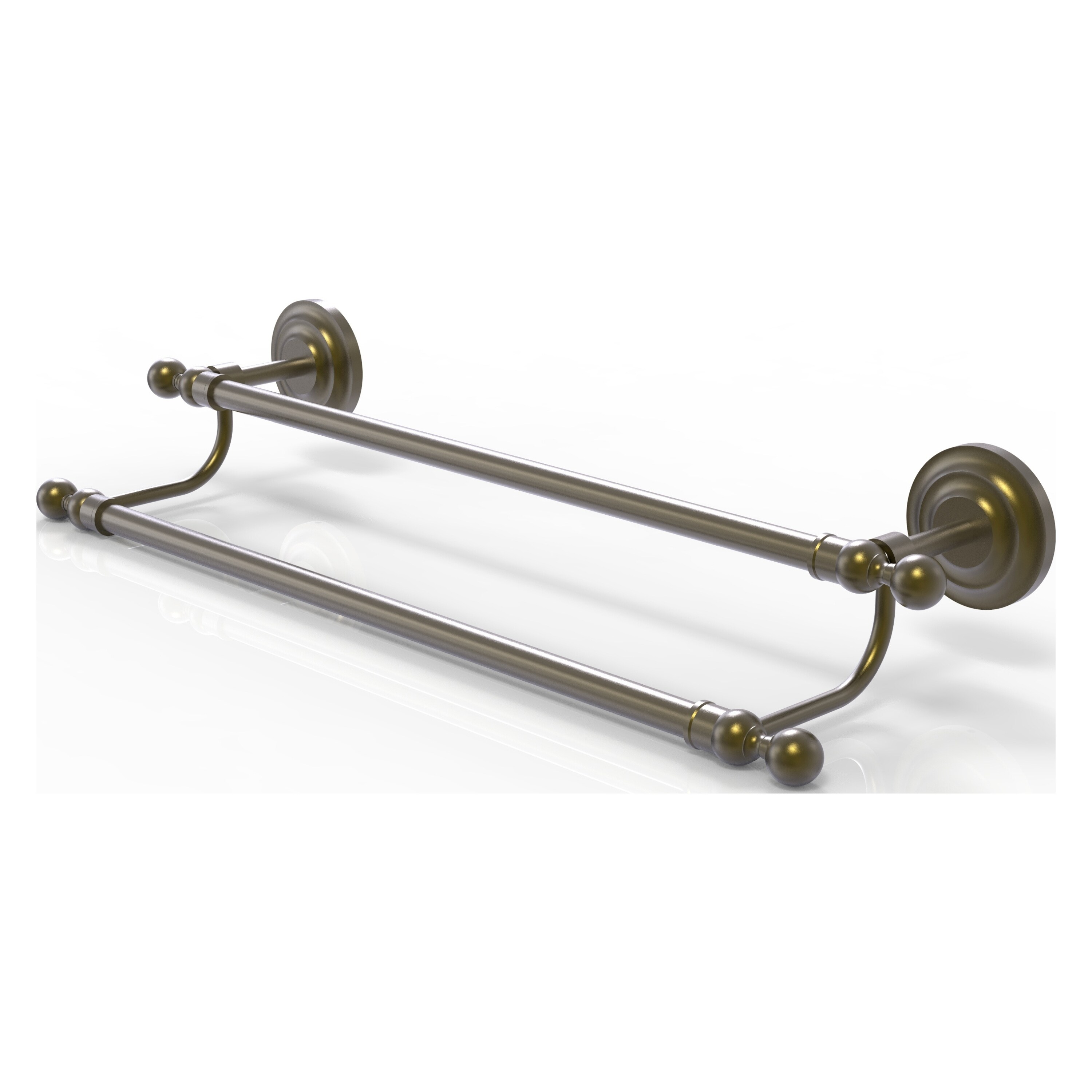 Allied Brass QN-72/18-ABR Que New 18-in double Antique Brass Wall mount Double Towel Bar