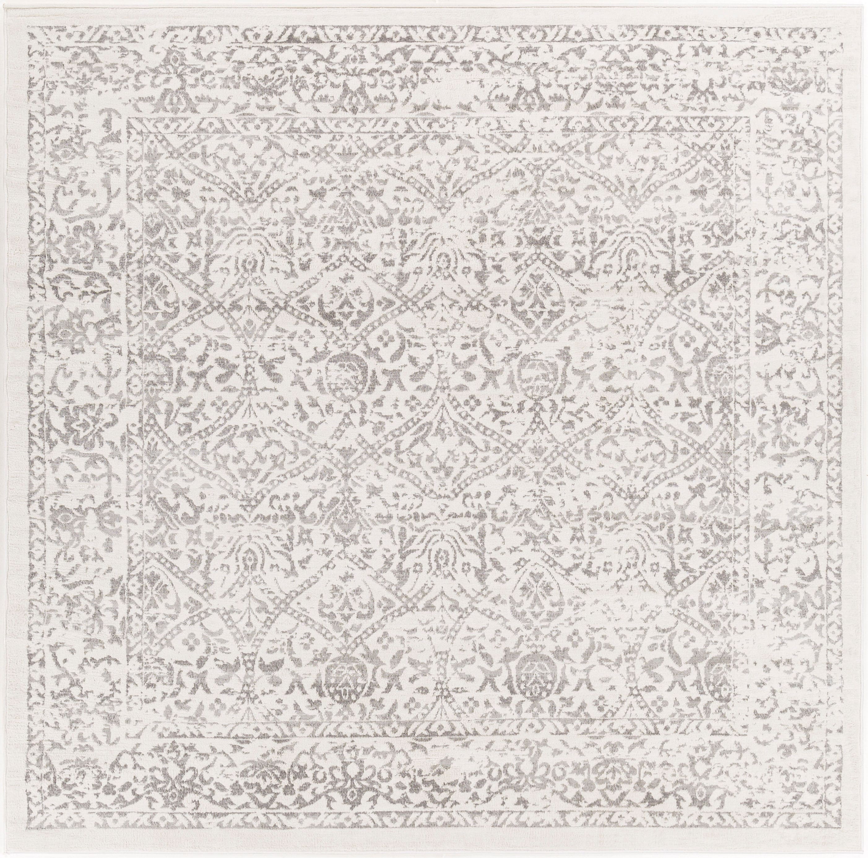 Elegance Square 6'7" Gray Synthetic Reversible Rug