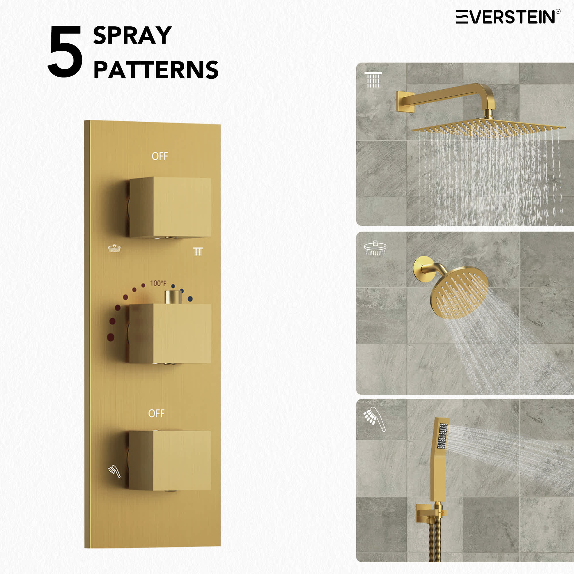 EVERSTEIN SFS-1065-GD12 Tub-Shower-Faucets - View #3