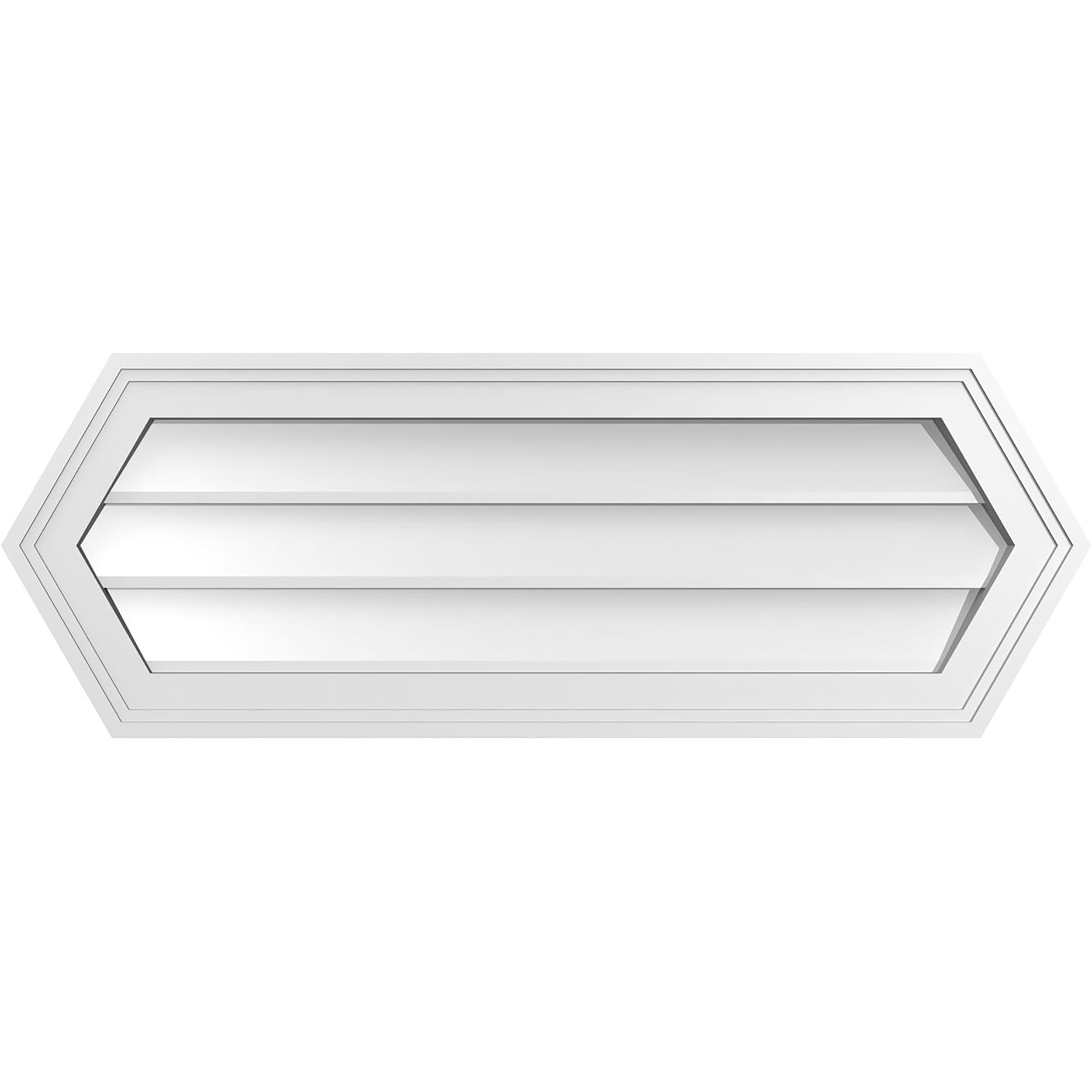 Ekena Millwork GVPHP34X1202SN 34-Inches x 12-Inches Off-white Peaked PVC Gable Louver Vent