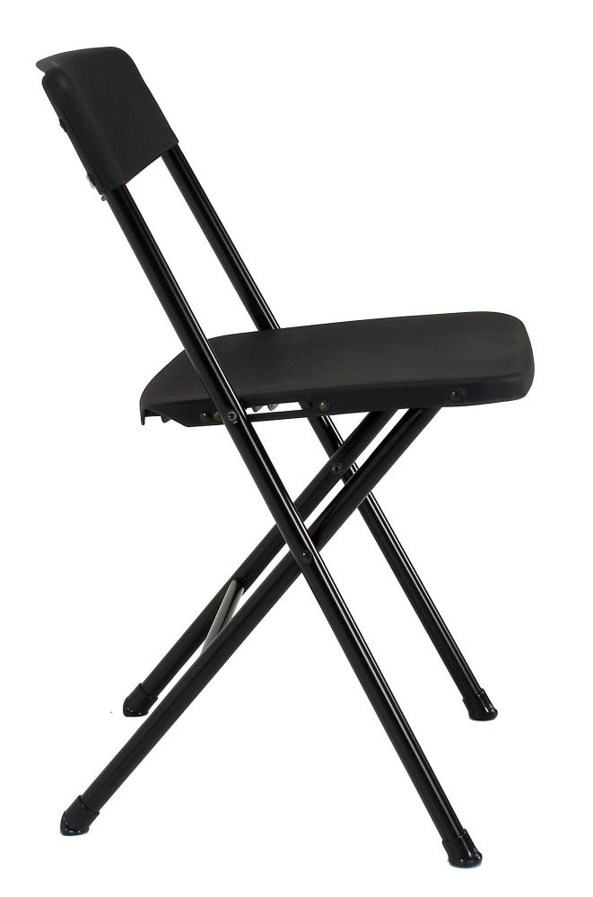 Cosco 4-Pack Black Resin Standard Folding Chair with Solid Seat ...