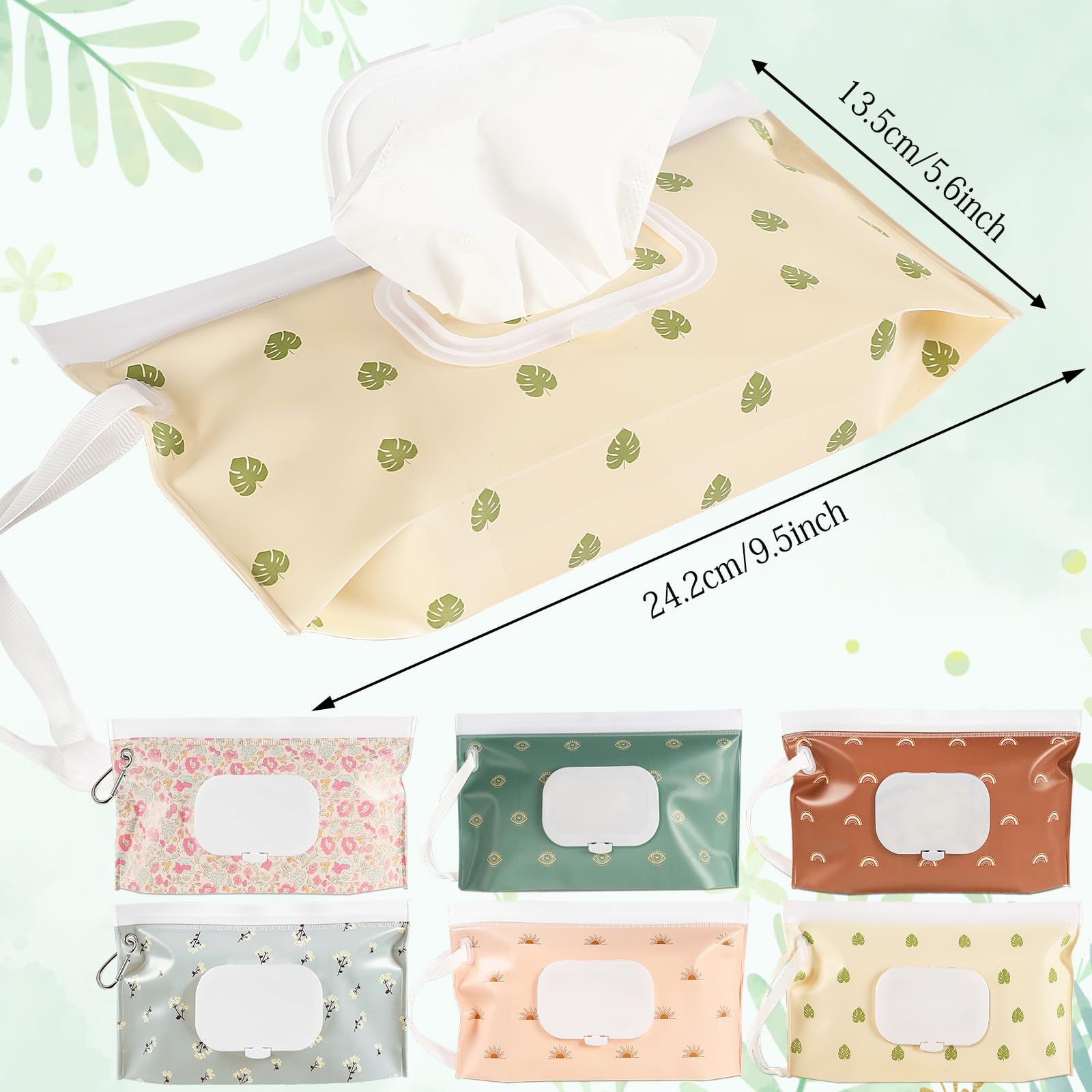 UUDULY 6 Pack Baby Wipes Dispenser Portable Refillable Wipe Holder Baby ...