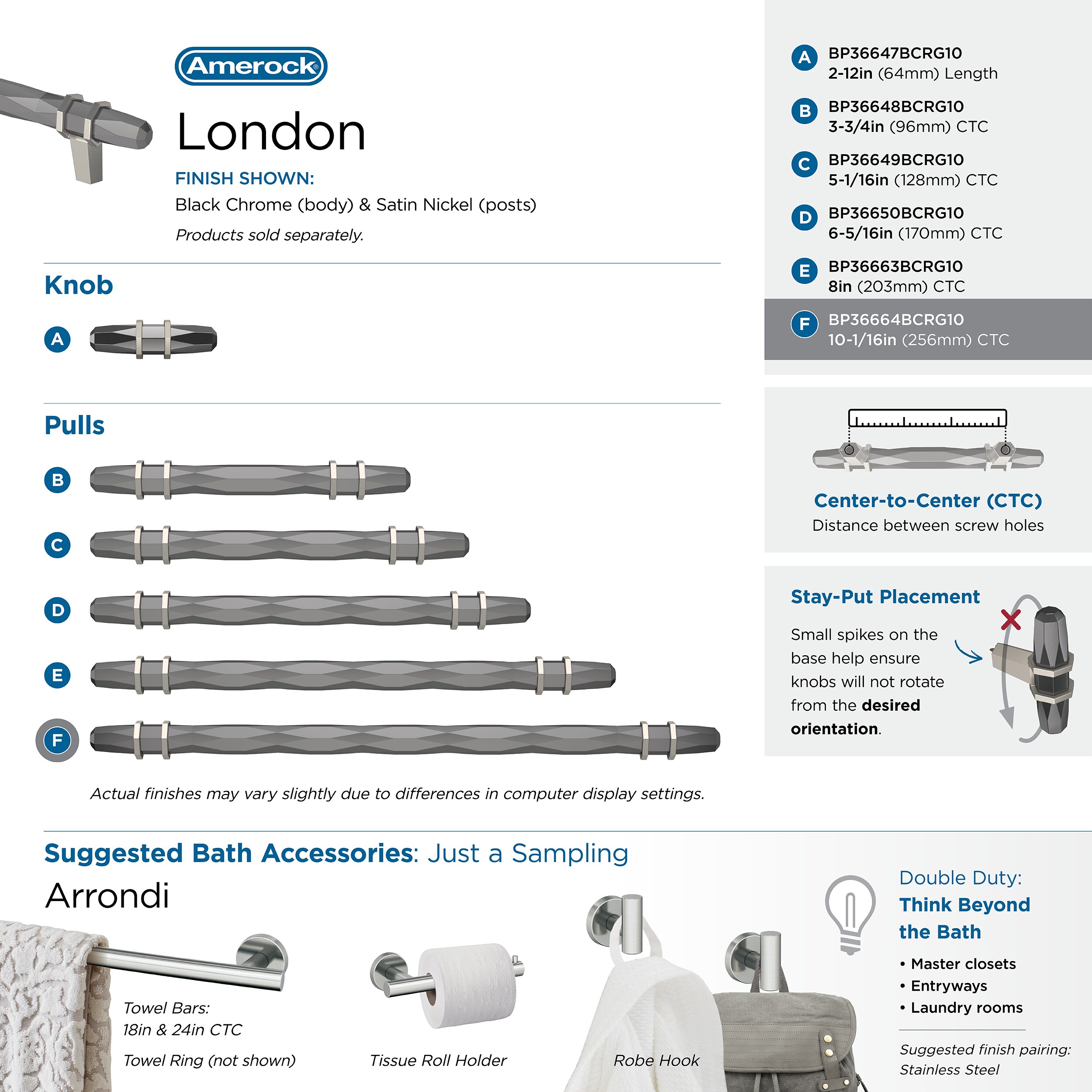 Amerock BP36664BCRG10 Cabinet-Pulls - View #10