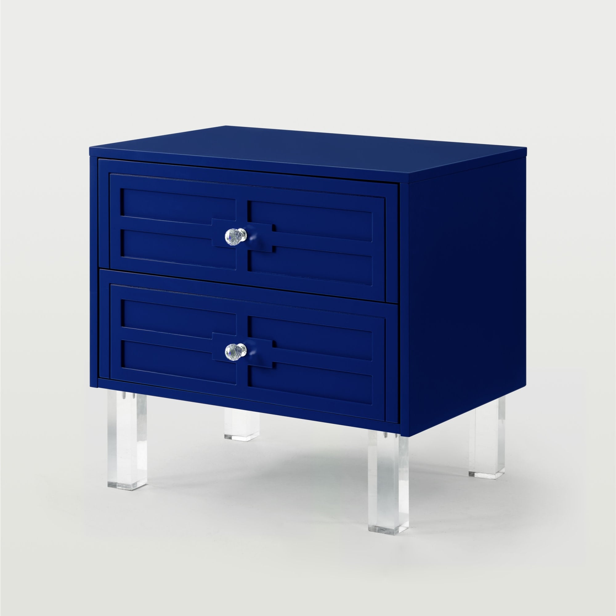 Inspired Home ST18-09NY-LS Gillian 18-in W x 24-in H Navy Wood veneer Rectangular Modern End Table with Storage Assembly Required