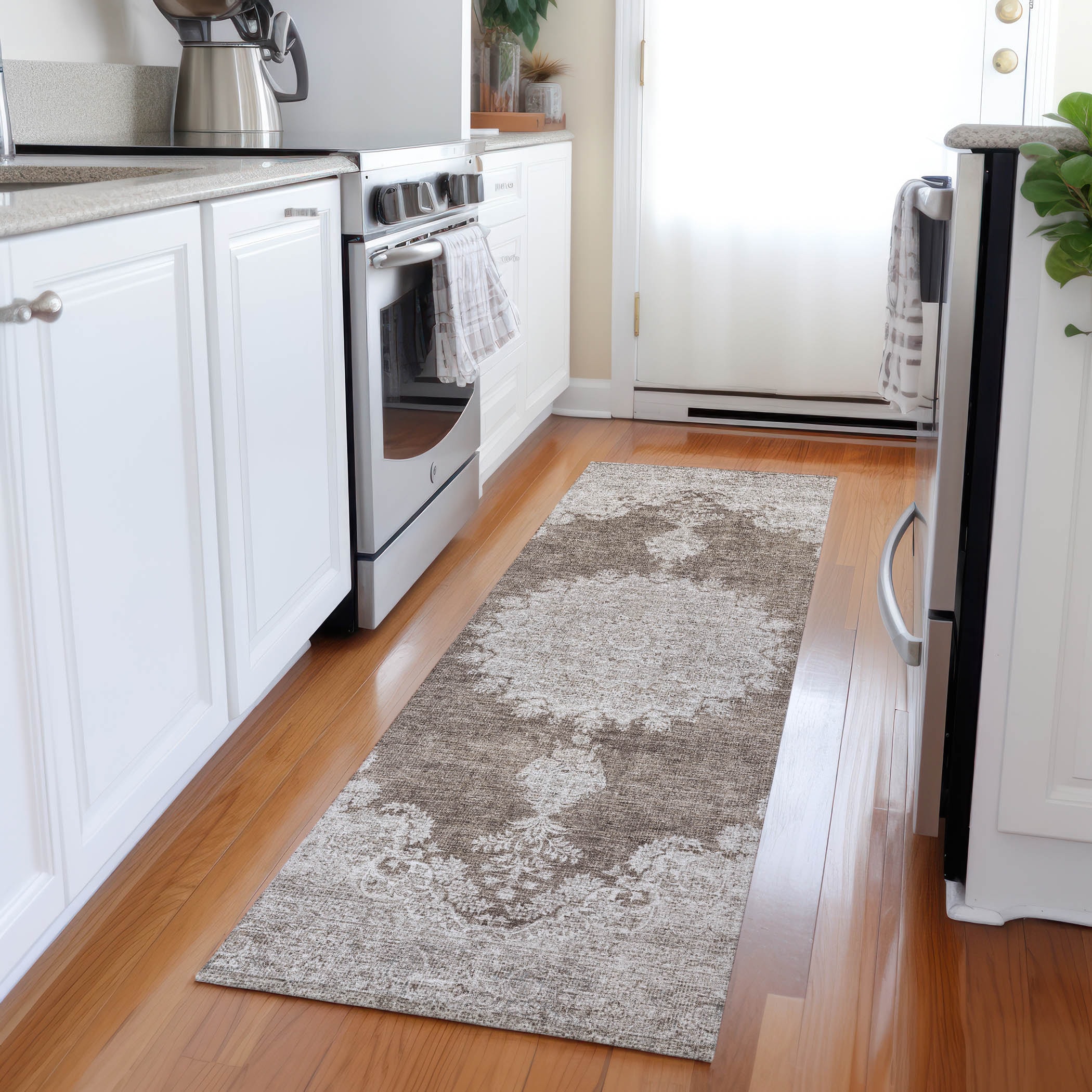 Addison Rugs ACN1003BR2X8 Chantille ACN1003BR 2 x 7 (ft) Polyester Brown Rectangular Indoor/Outdoor Geometric Machine washable Runner rug