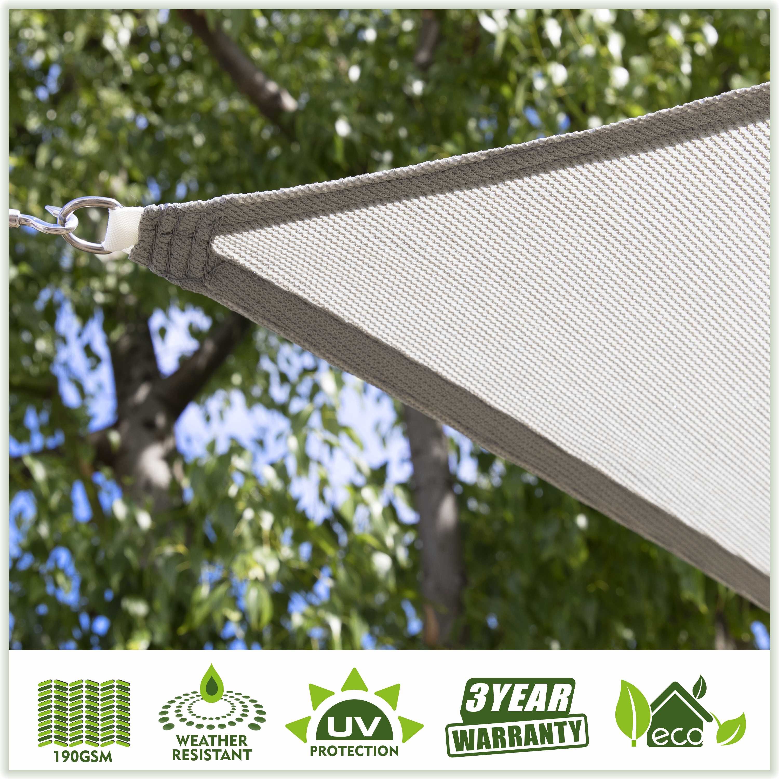 ColourTree Rectangle Shade Sail 12 x 16-ft Gray Shade Sail in the Shade ...