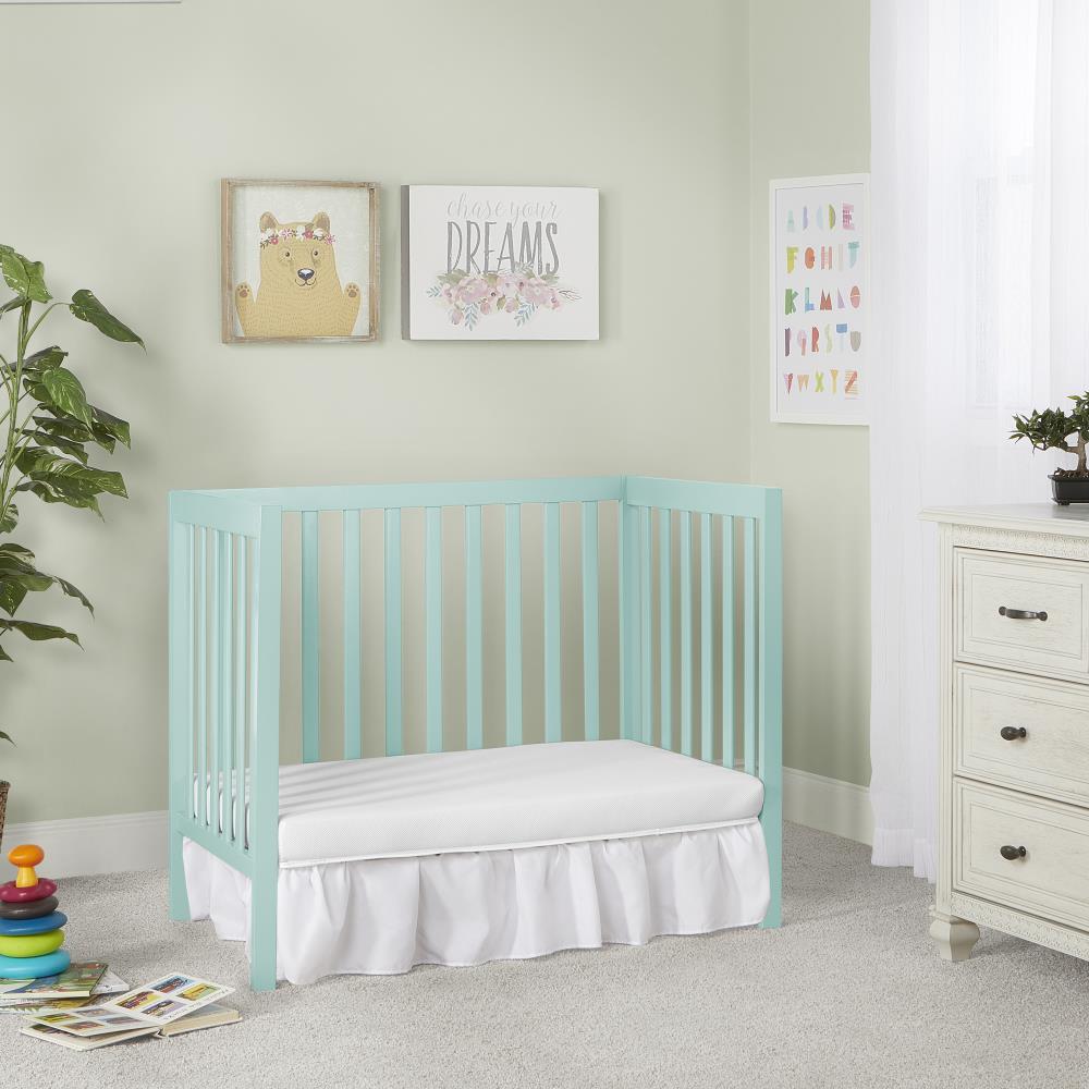 Dream On Me Edgewood 4-in-1 Convertible Mini Crib - Mint, Modern Style ...