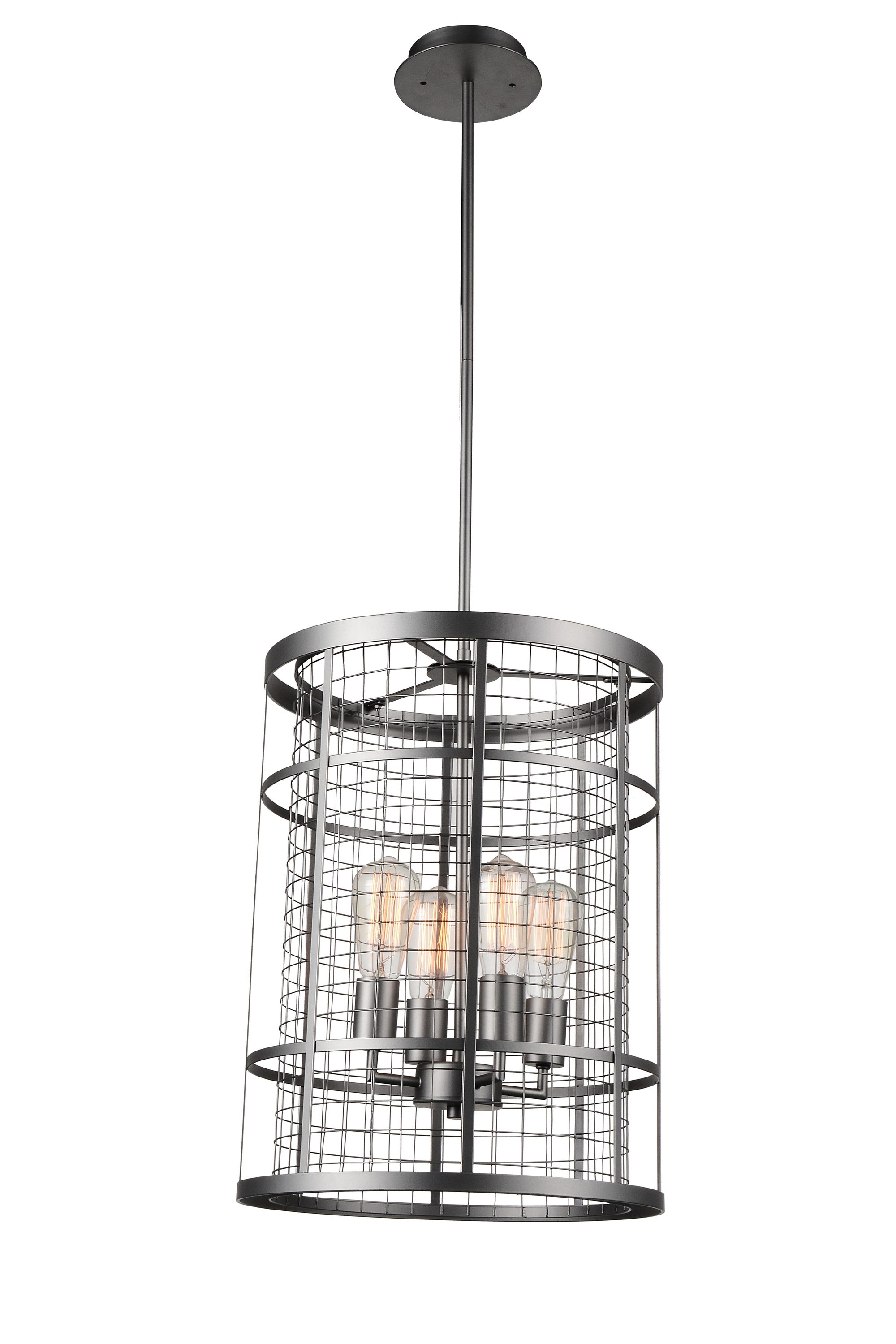 CWI Lighting 9930P15-4-209 Manito 4-Light Pewter Transitional Damp Rated Chandelier