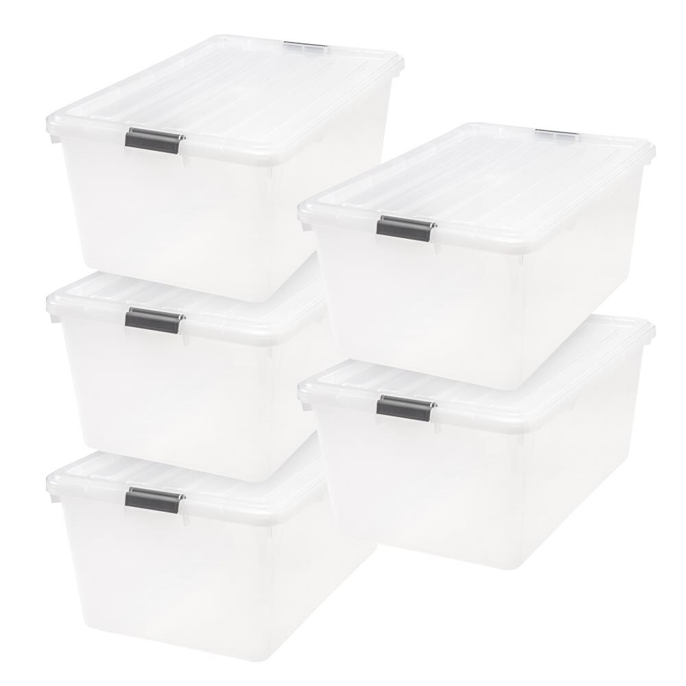 IRIS Large 17-Gallons (68-Quart) Clear Tote with Standard Snap Lid