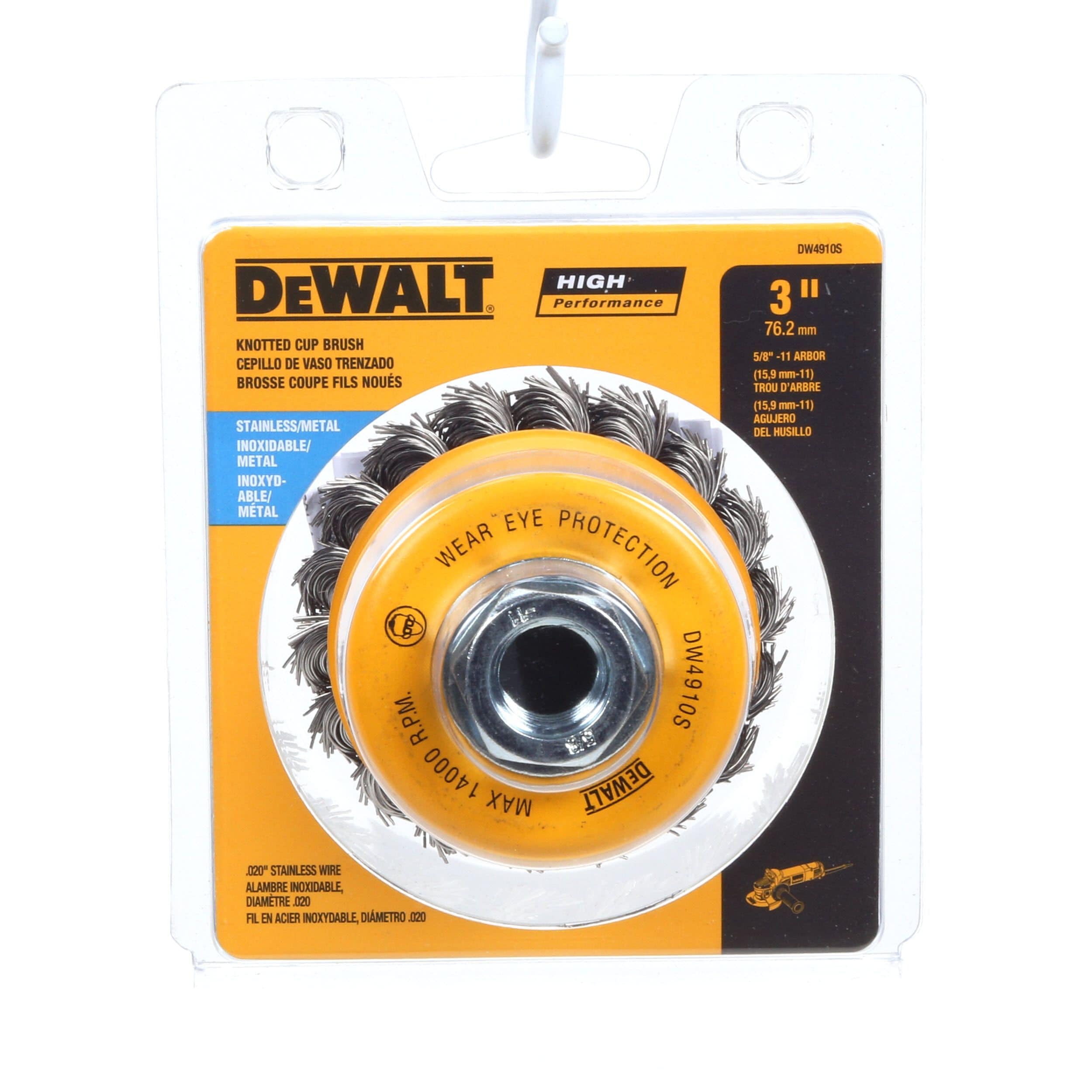 DEWALT Wire Cup Brush, Knotted, 3-Inch (DW4910)