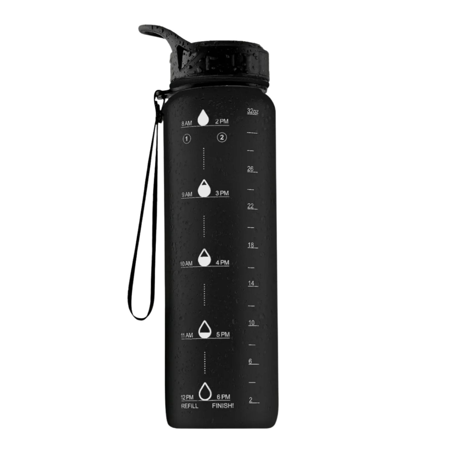 Zulay Kitchen - Hydration Nation 32 oz Leak Proof Water Bottle with Time Marker and Straw