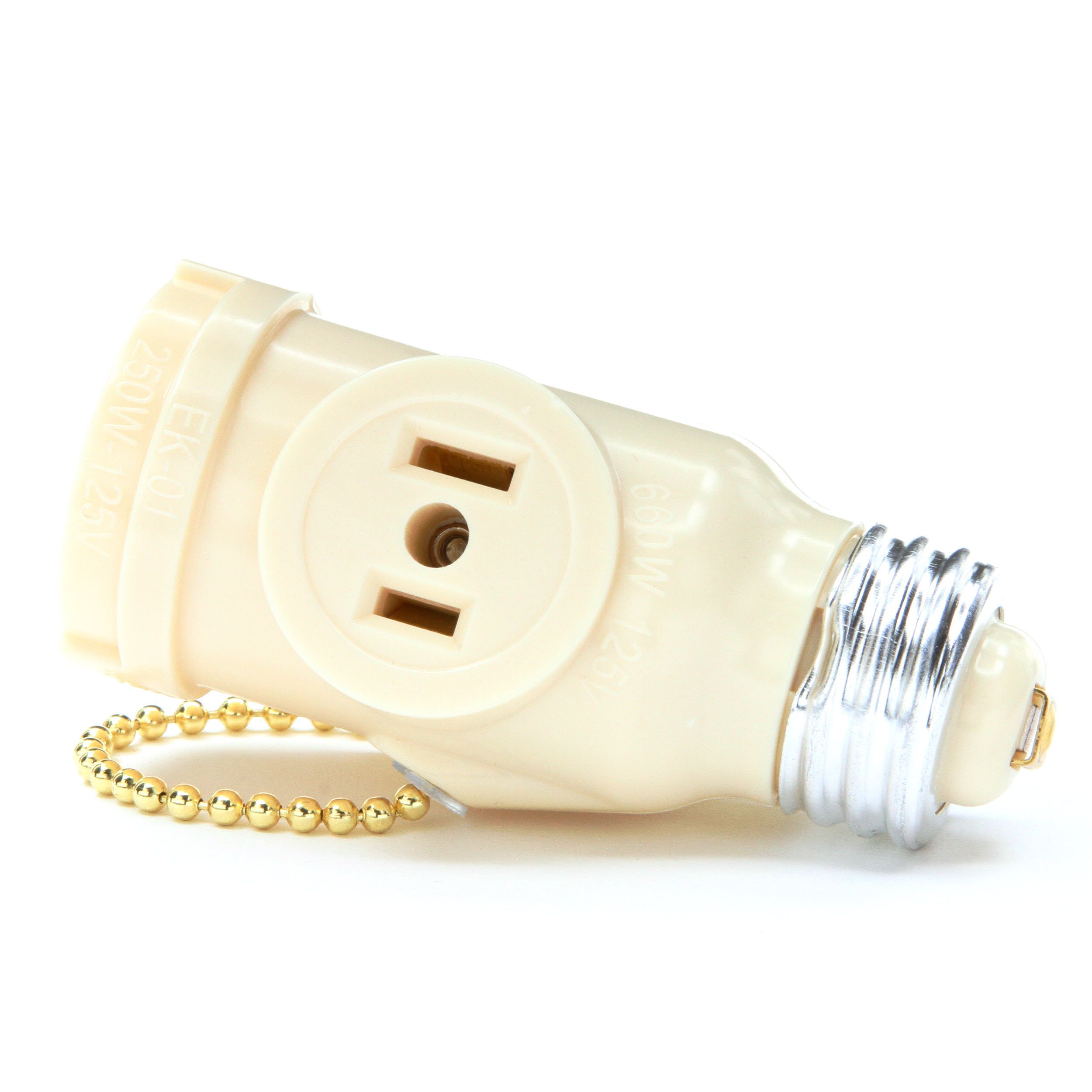 Details about   Light Bulb Socket to 2 Polarized Outlet Adapter for Retrofitting Garage Porch 