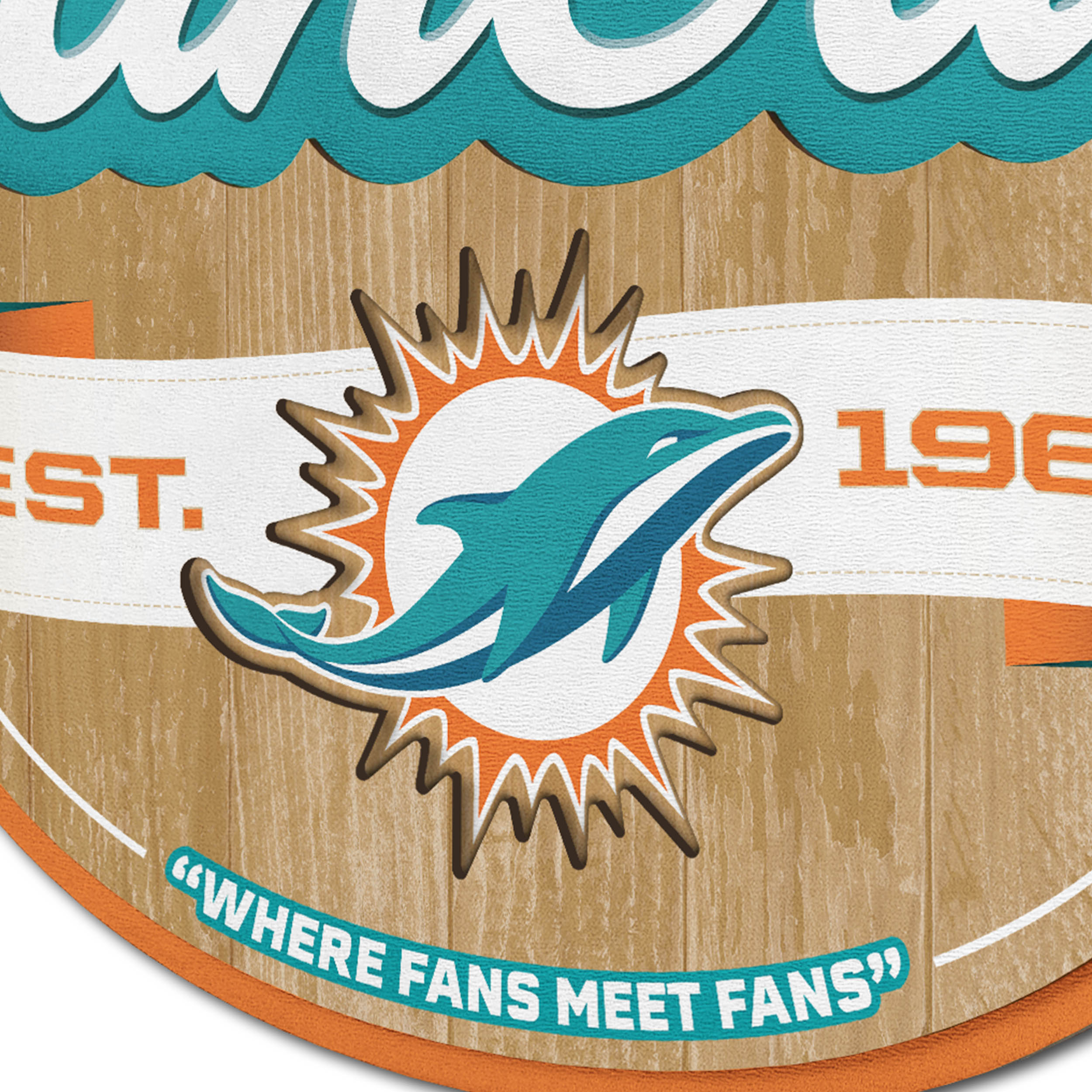 Sportula Miami Dolphins Youthefan Nfl Miami Dolphins Fan Cave Sign  Youthefan Team Colors Floater Frame 12.5-in H x 17-in W Sports 3D Art in  the Wall Art department at