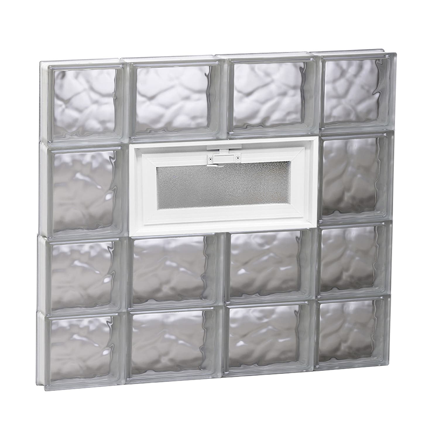 REDI2SET V2826DC Wavy Glass 27-in x 25-in Frameless Replacement Vented Glass Block Window
