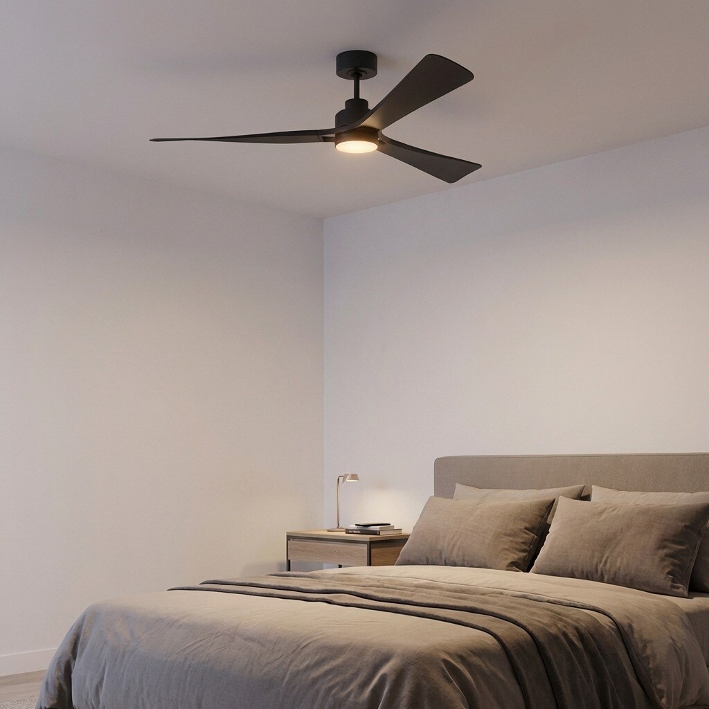 Generation Lighting Trillium 60-in Midnight Black Covered Outdoor Ceiling Fan Without Light and Remote Control Included Sansujyuku sansujyuku.com