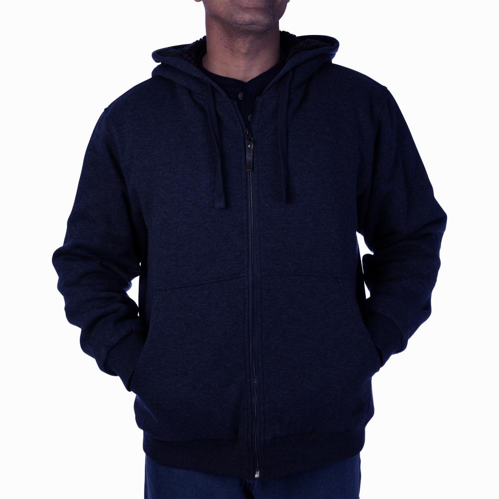 Smith's Workwear Men's Navy Textured Cotton Hooded Work Jacket