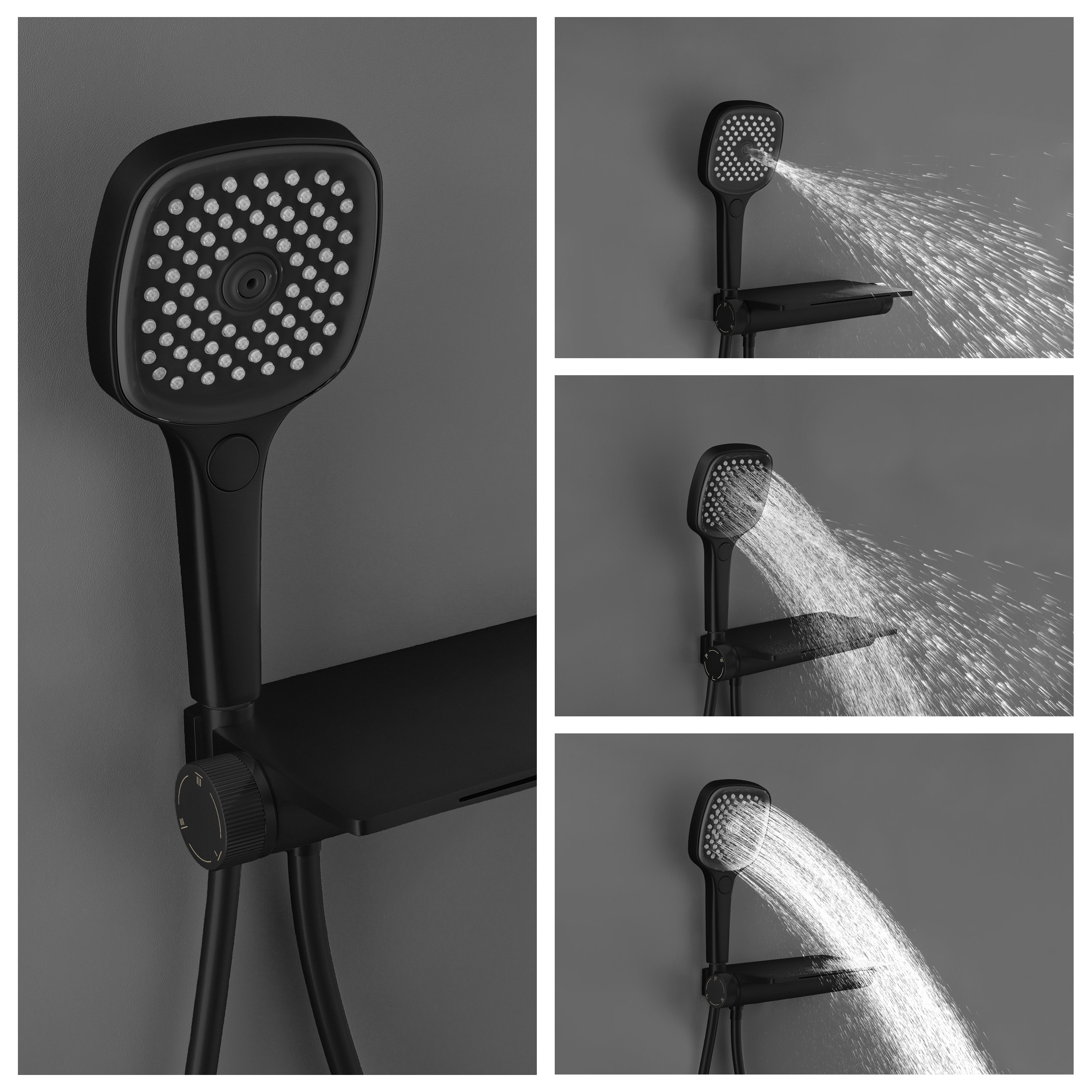 WELLFOR WB-81025-MB Showerhead-Bar-Panels - View #6