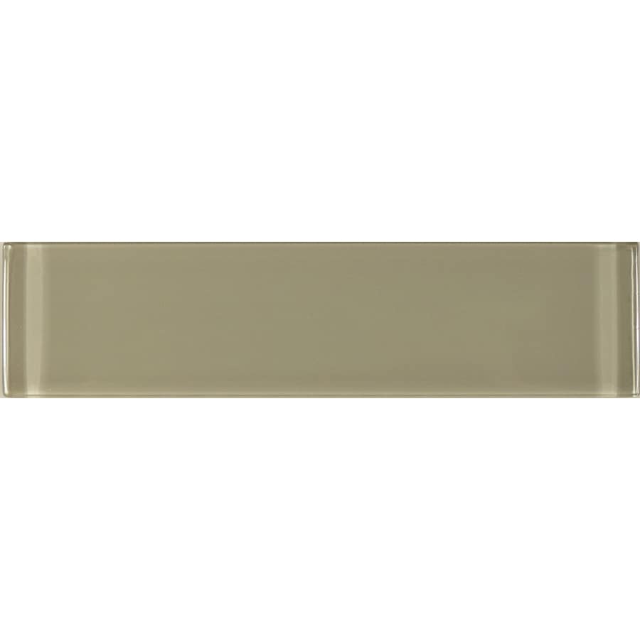 Abolos LWSMET0312-JE-SAMP Sample- Classic Design Olive Brown/Glossy 3-in x 12-in Glossy Glass Subway Wall Tile