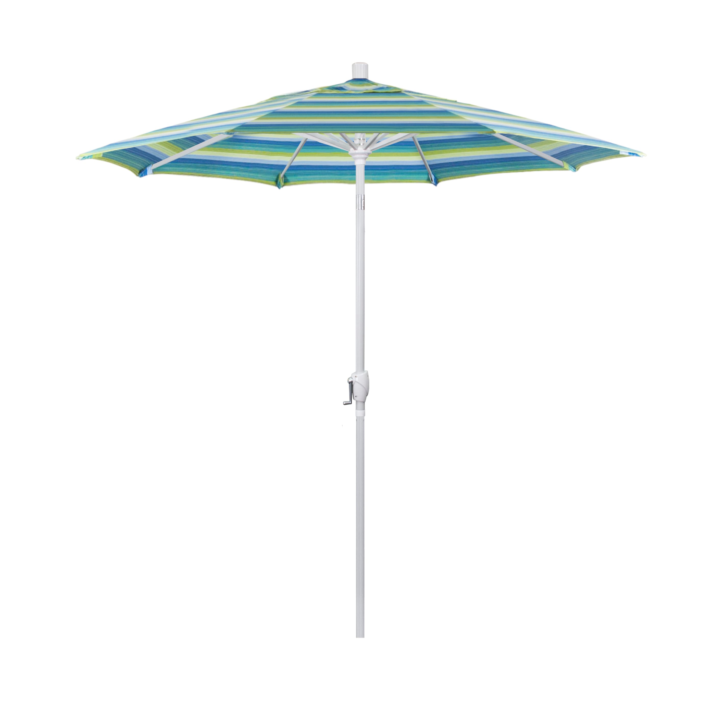 California Umbrella GSPT758170-5608 7.5-Feet Aluminum Blue Push-button Tilt Market Patio Umbrella