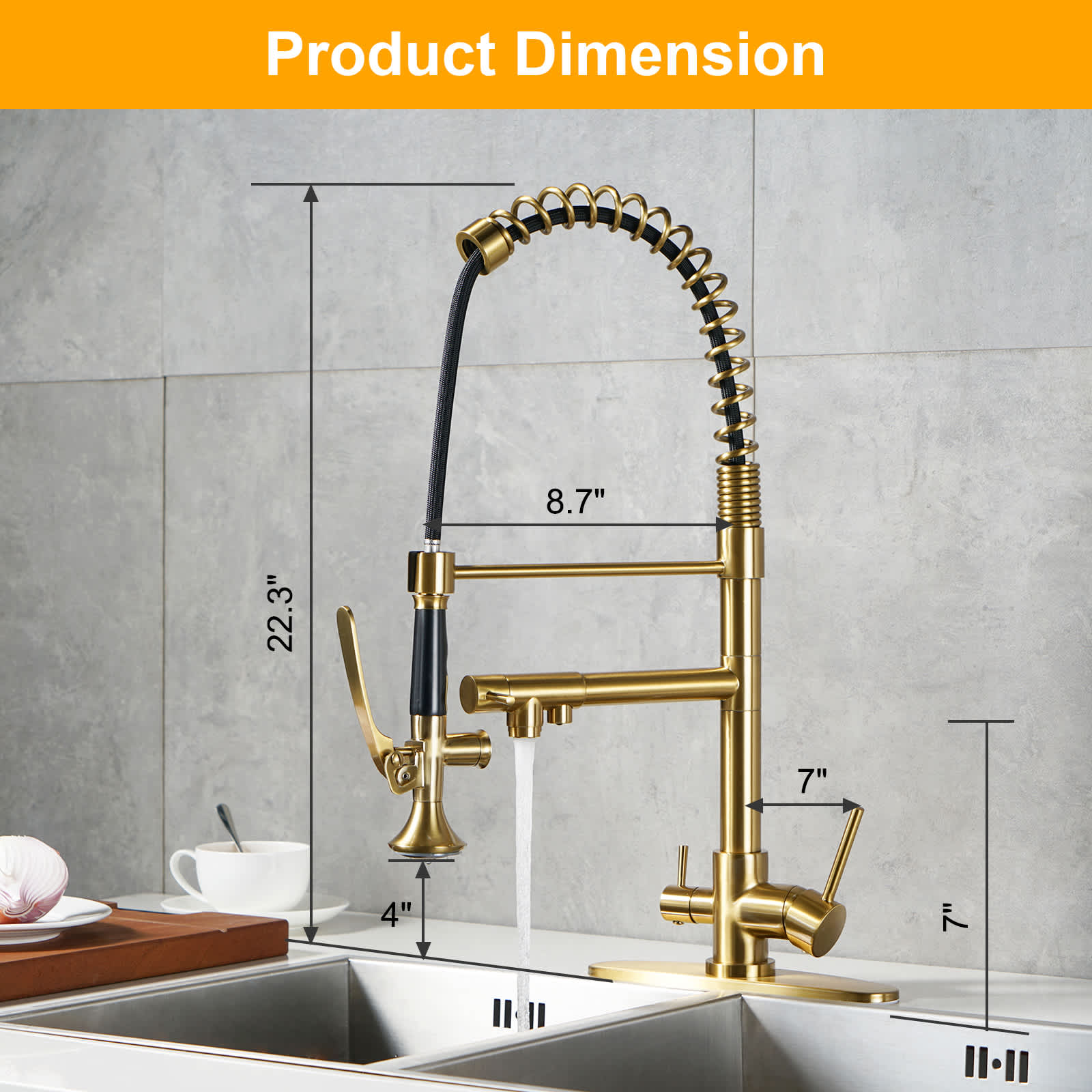 ALEASHA AL-1A75G Kitchen-Faucets - View #5