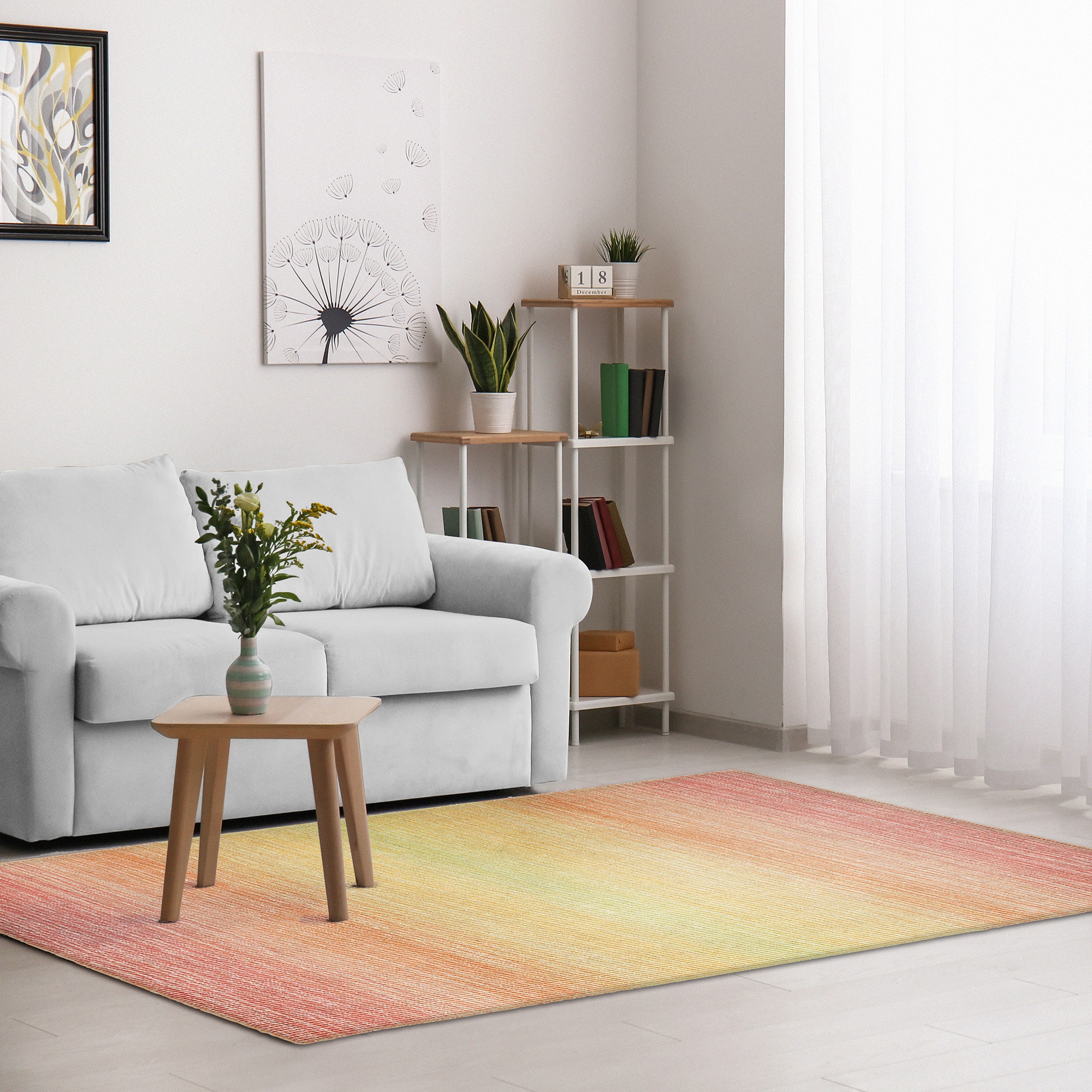 Liora Manne ARB81753537 Aruba 8 x 12 (ft) Loomed Wool Blush Rectangular Indoor Abstract Area rug