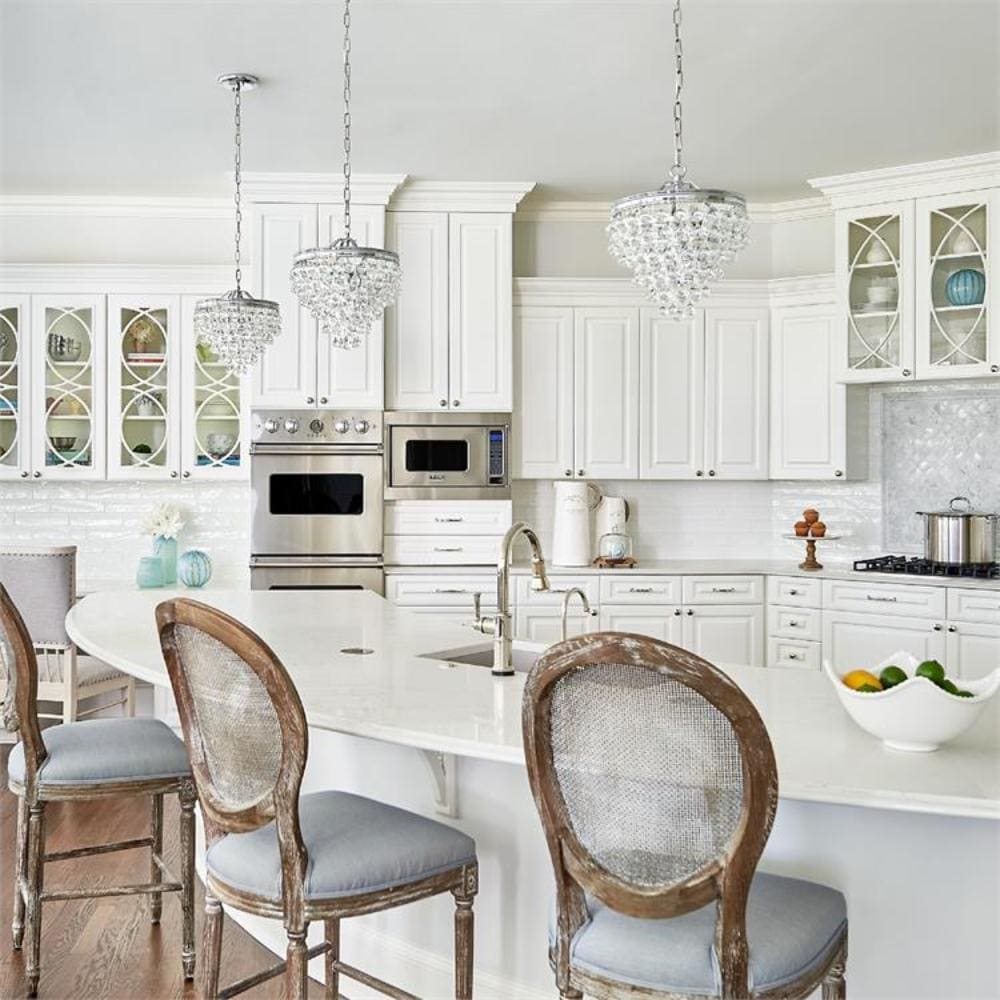 Calypso Polished Chrome 3-Light Mini Chandelier with Smooth Glass Drops