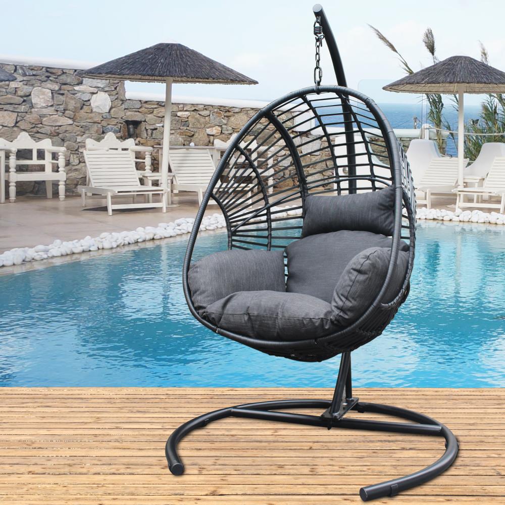 Double Hammock with Stand Base Outdoor Garden Patio Swing Chair Steel Frame Mult 
