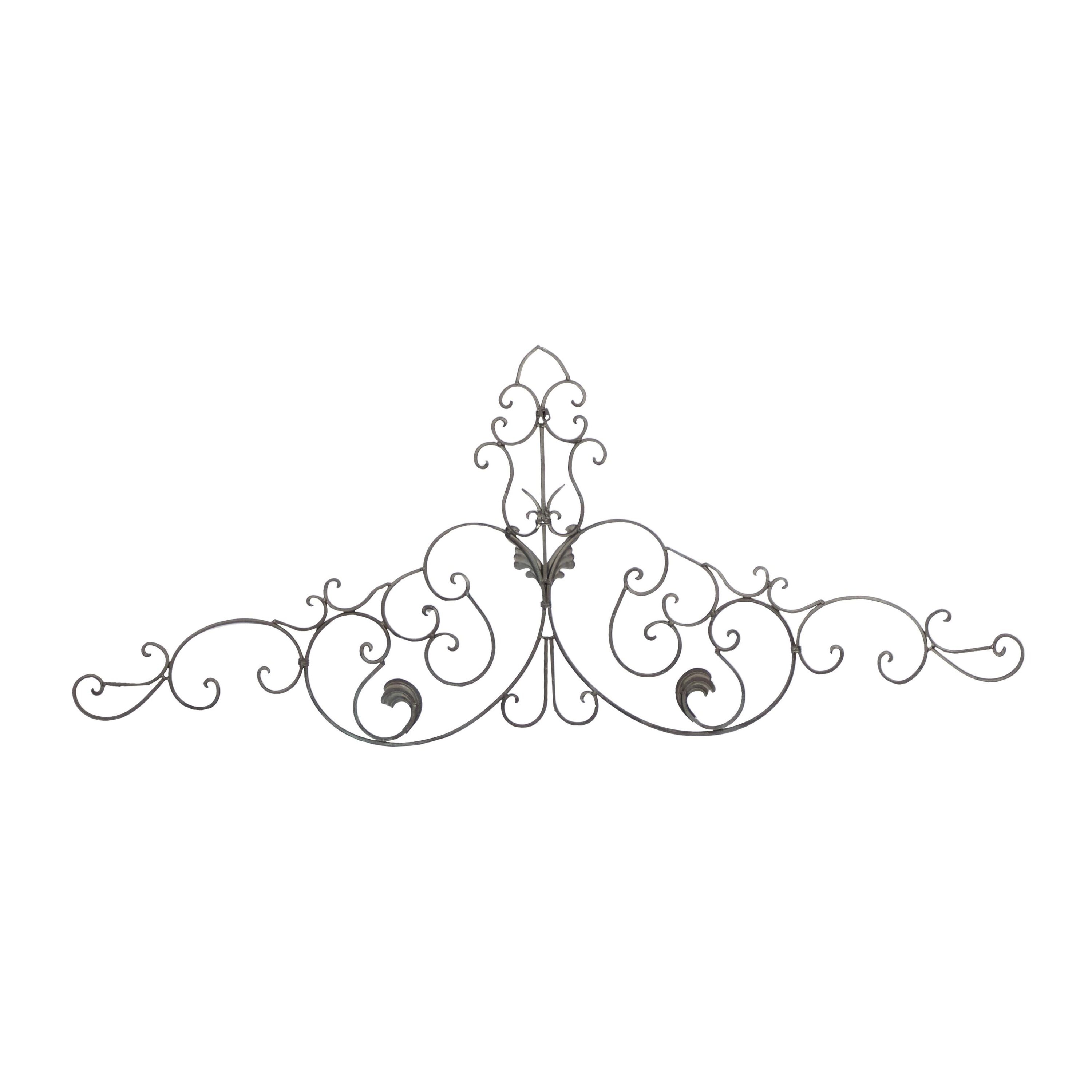 Brown Metal Rustic Floral Scroll Wall Decor, 59" x 24"