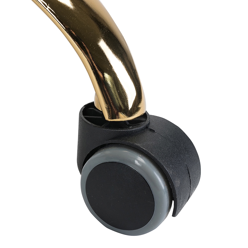 Ergonomic Navy Velvet Swivel Task Chair with Gold Metal Base