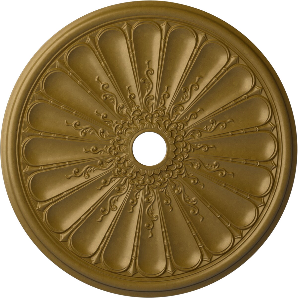 Ekena Millwork CM31KIGLS Kirke 31.5-in W x 31.5-in L Painted Gold Polyurethane Whole Ceiling Medallion