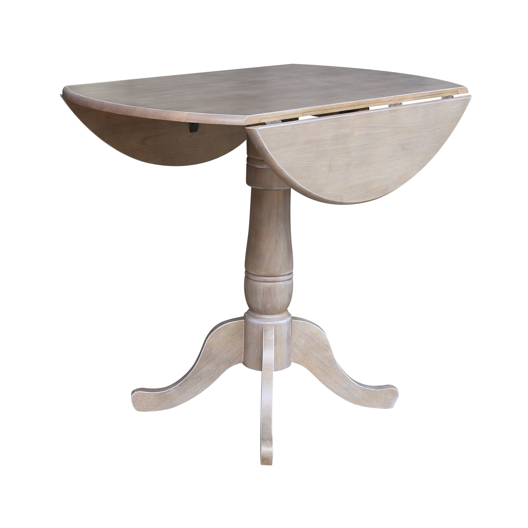 Farmhouse Round Wood Extendable Counter Height Dining Table