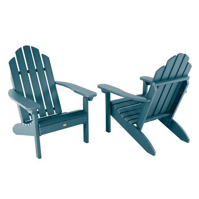 Highwood Adirondack Set Of 2 Nantucket, Midnight Blue Resin Adirondack Chairs