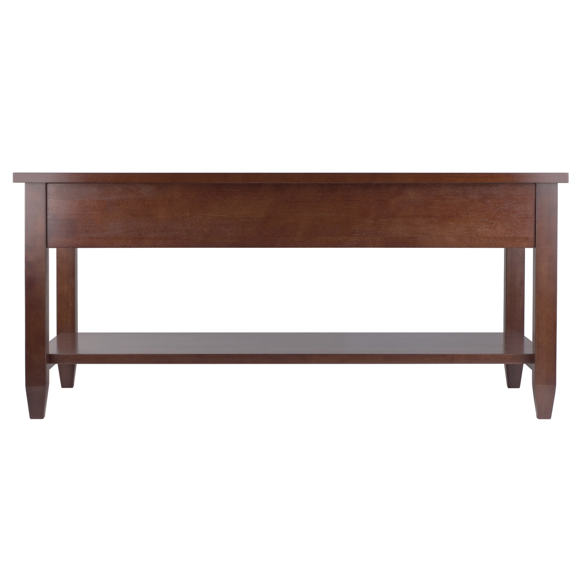 Walnut Rectangular Coffee Table with Drawer and Shelf