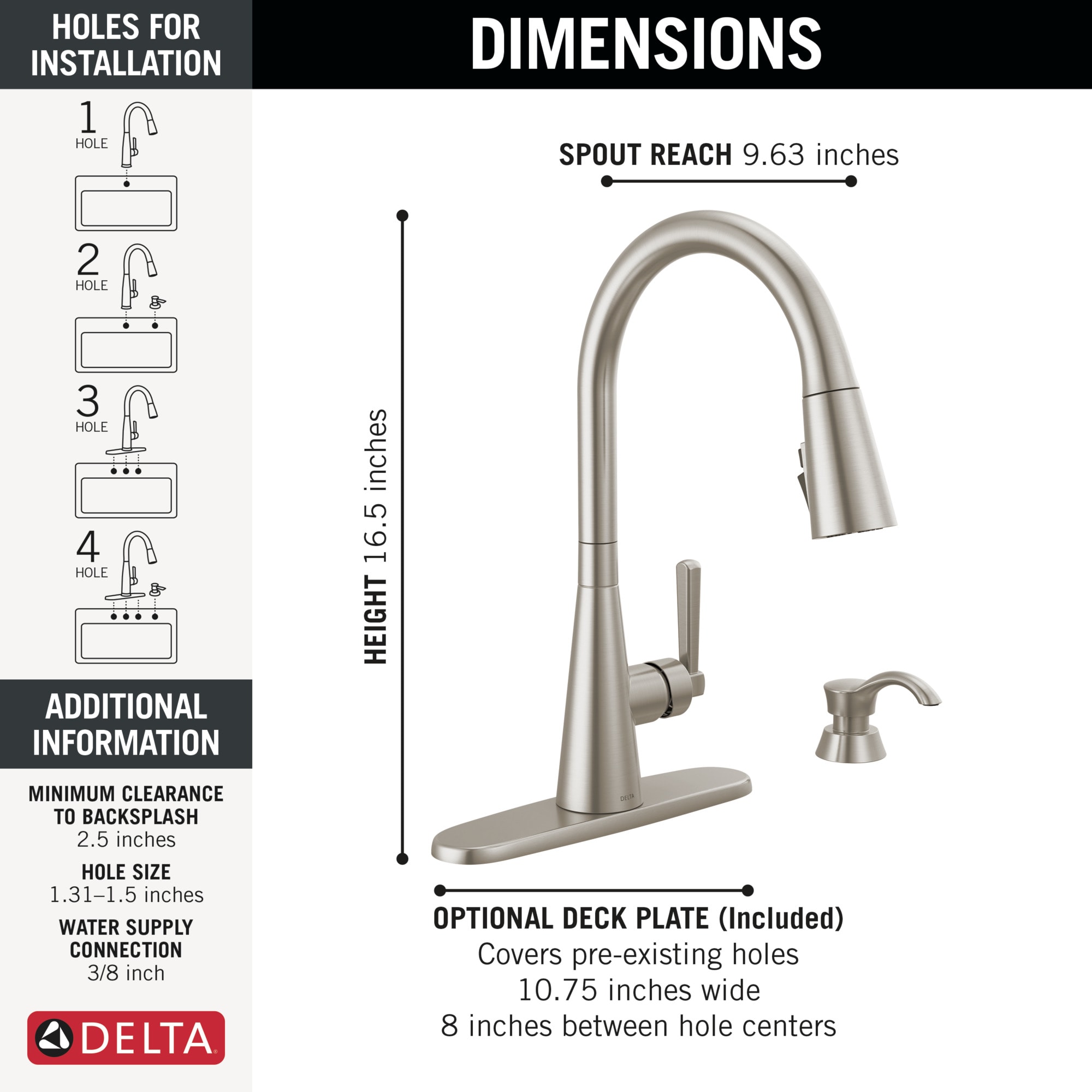 Delta Boyd Spotshield Stainless Single Handle Pull-down Kitchen Faucet ...