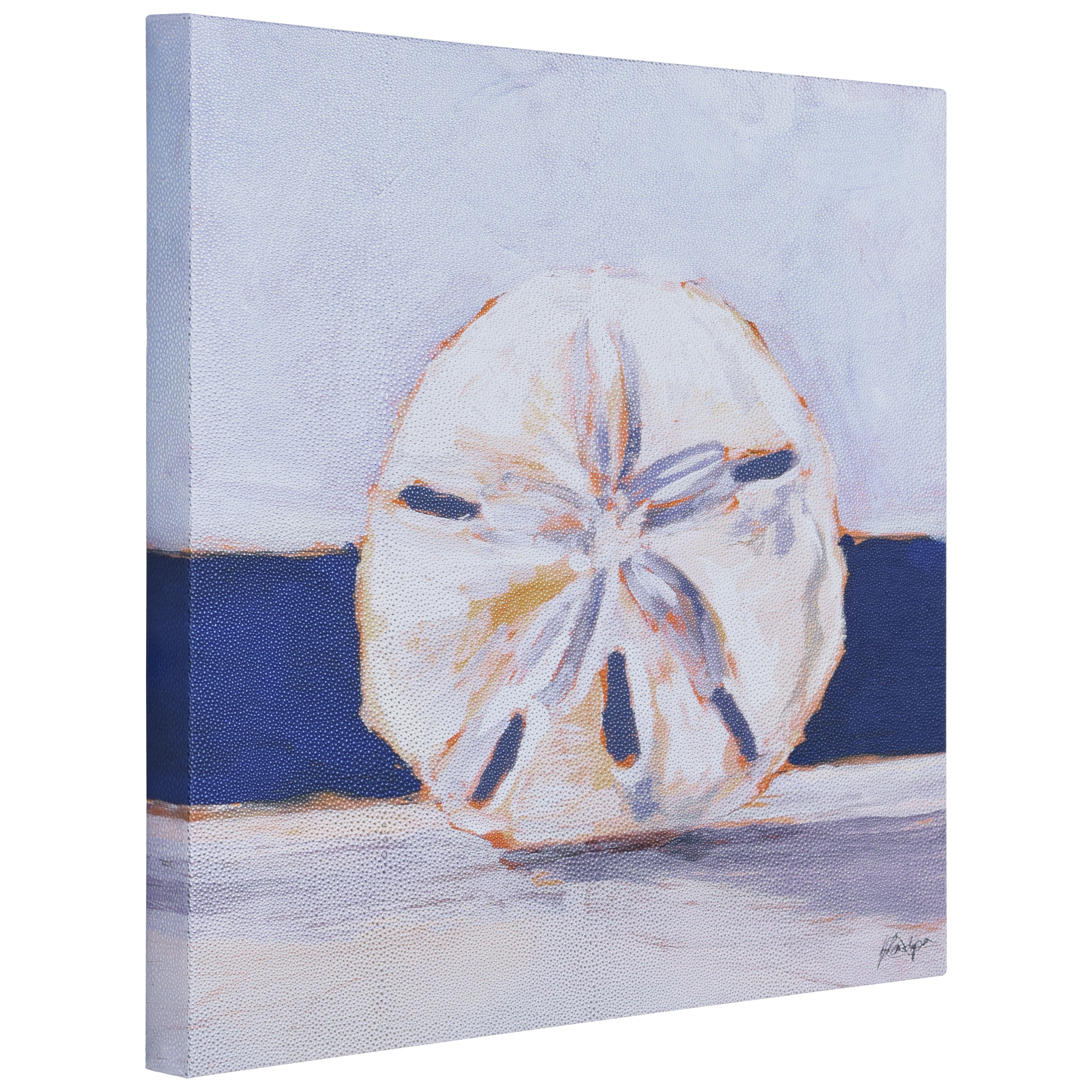 Coastal Serenity Silver Shagreen Wrapped Canvas Wall Art