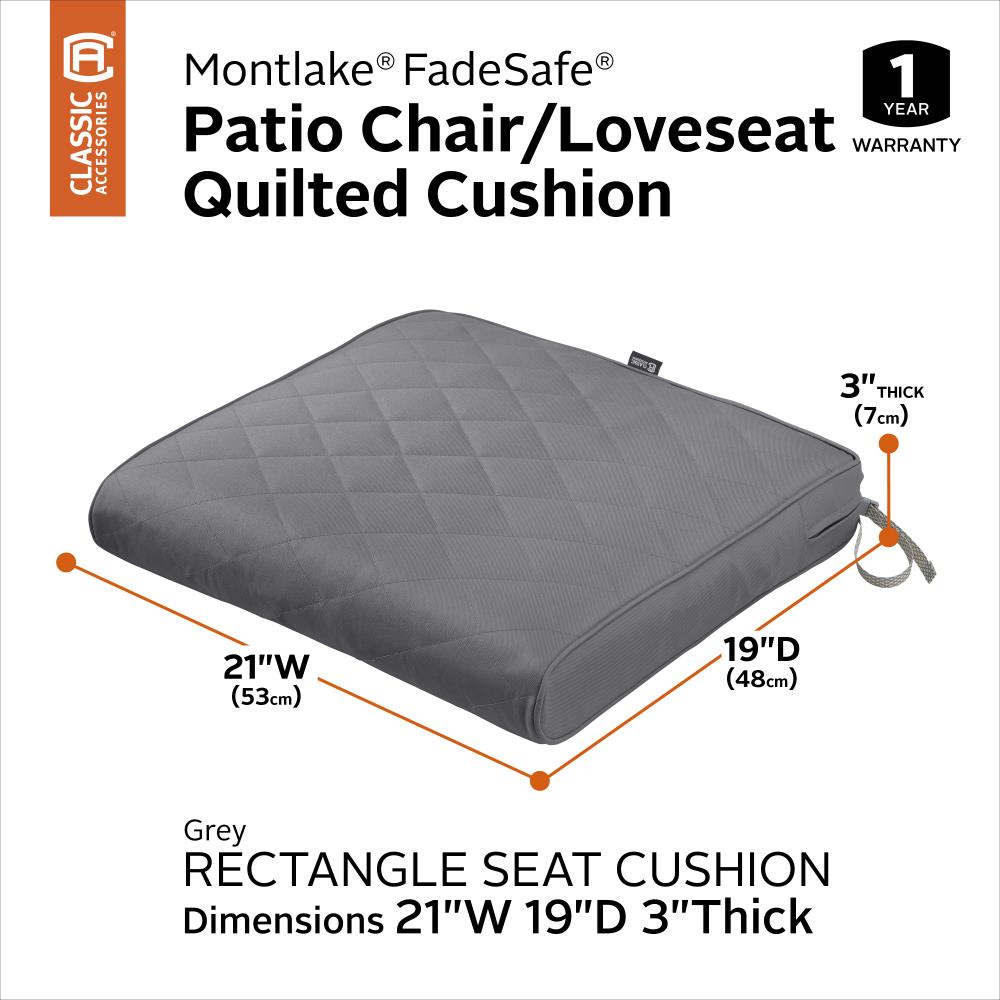 Classic Accessories Montlake 21-in x 19-in Grey Seat Pad in the Patio ...