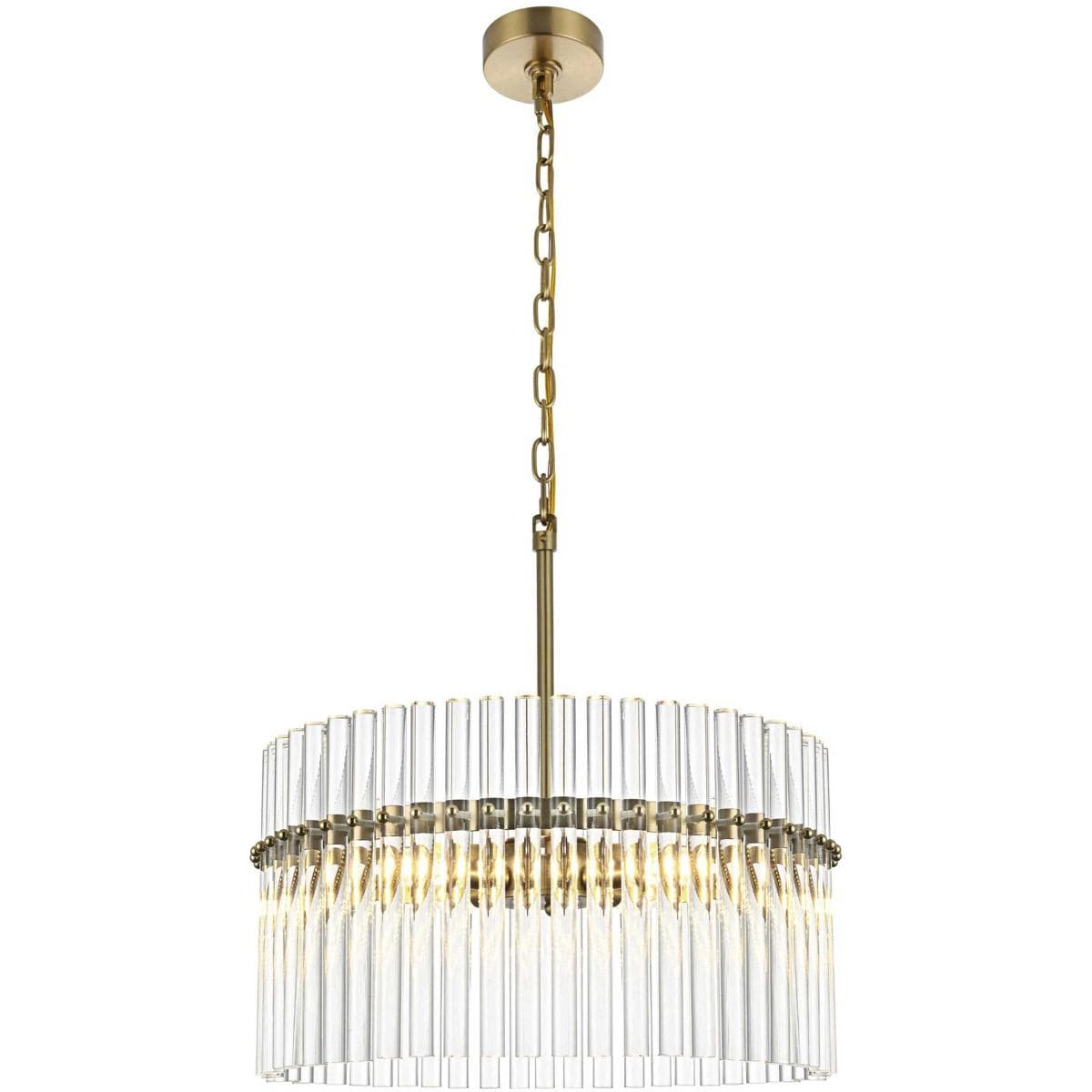 Elegant Lighting Living District LD925D20SG Paulina 4 Light 20 inch Satin Gold Chandelier Ceiling Light