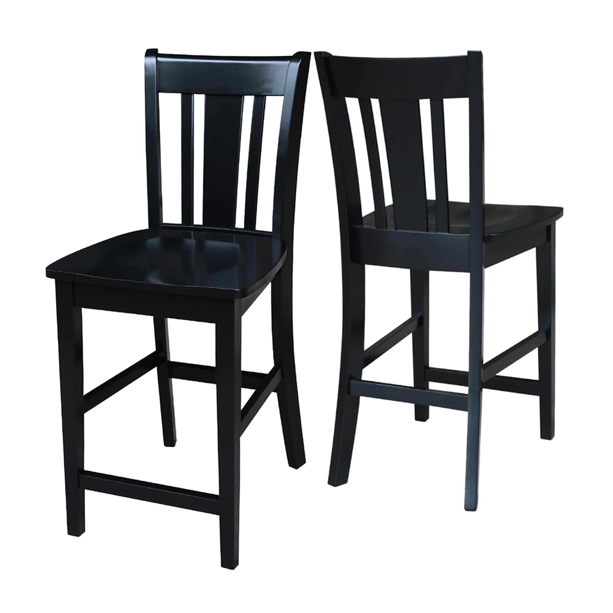 San Remo Solid Wood 24" Black Counter Height Stool