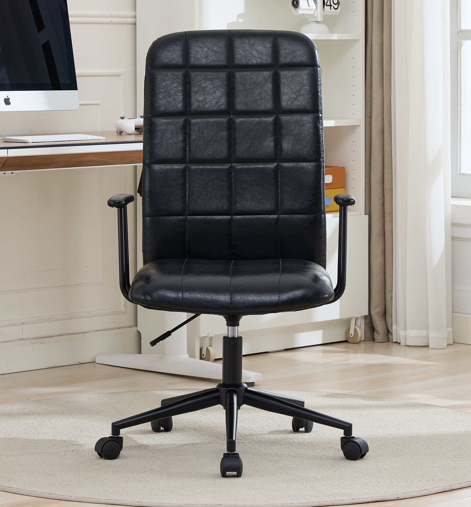 ZAKLOOP 26.37-in W Modern Black Floor chair Armchair