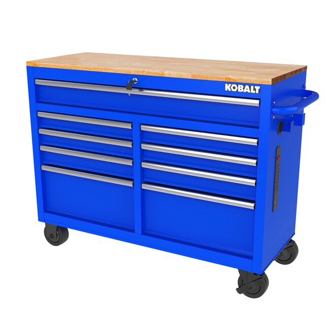 Kobalt 46.1-in L x 37.2-in H 9-Drawers Rolling Blue Wood Work Bench ($429.00)