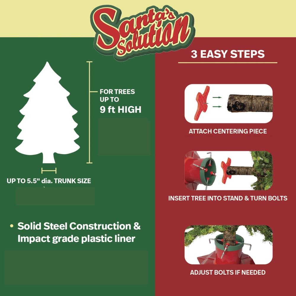 Santa's Solution 16-in Metal 9-ft Tree Stand in the Christmas Tree ...