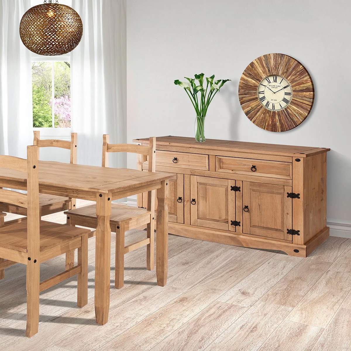 OSHOME COR916 Country Corona Brown Pine Sideboard