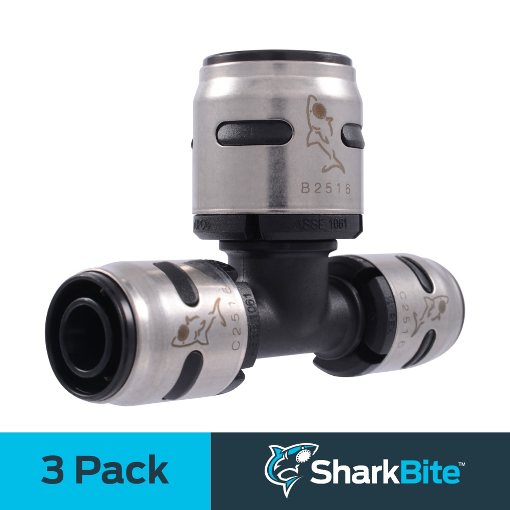 SharkBite K408Z3 EvoPEX 1/2-in x 1/2-inx 3/4-in Push-to-Connect Standard Tee (3-Pack)