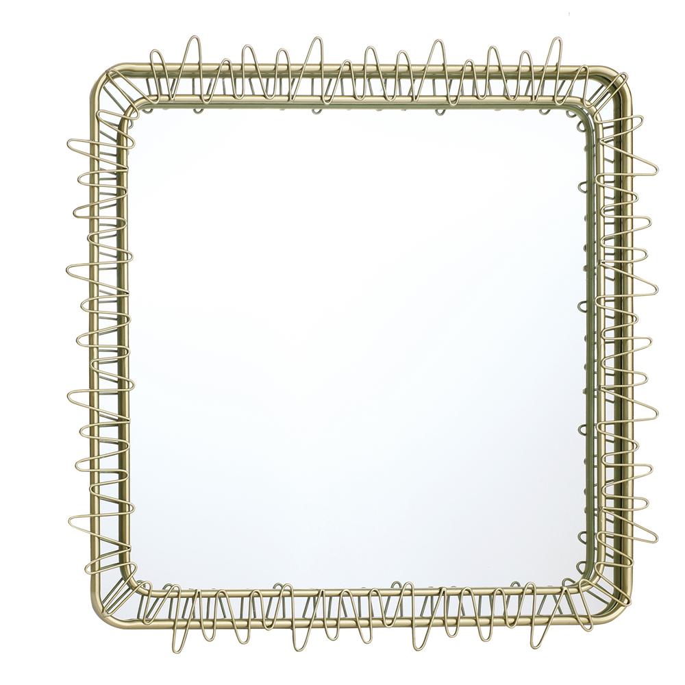 LuxenHome WHA1904 30.23-Inches W x 30.23-Inches H Round Gold Framed Wall Mirror