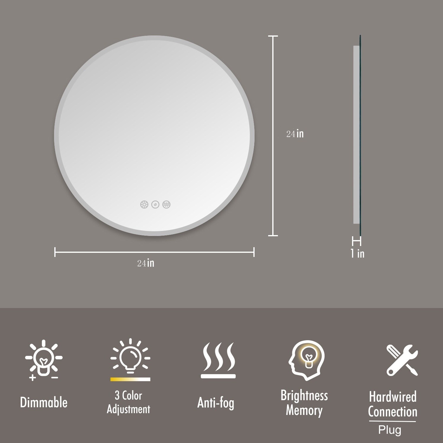 KINWELL UCM3051-60TDMB Framed-Bath-Mirrors - View #6