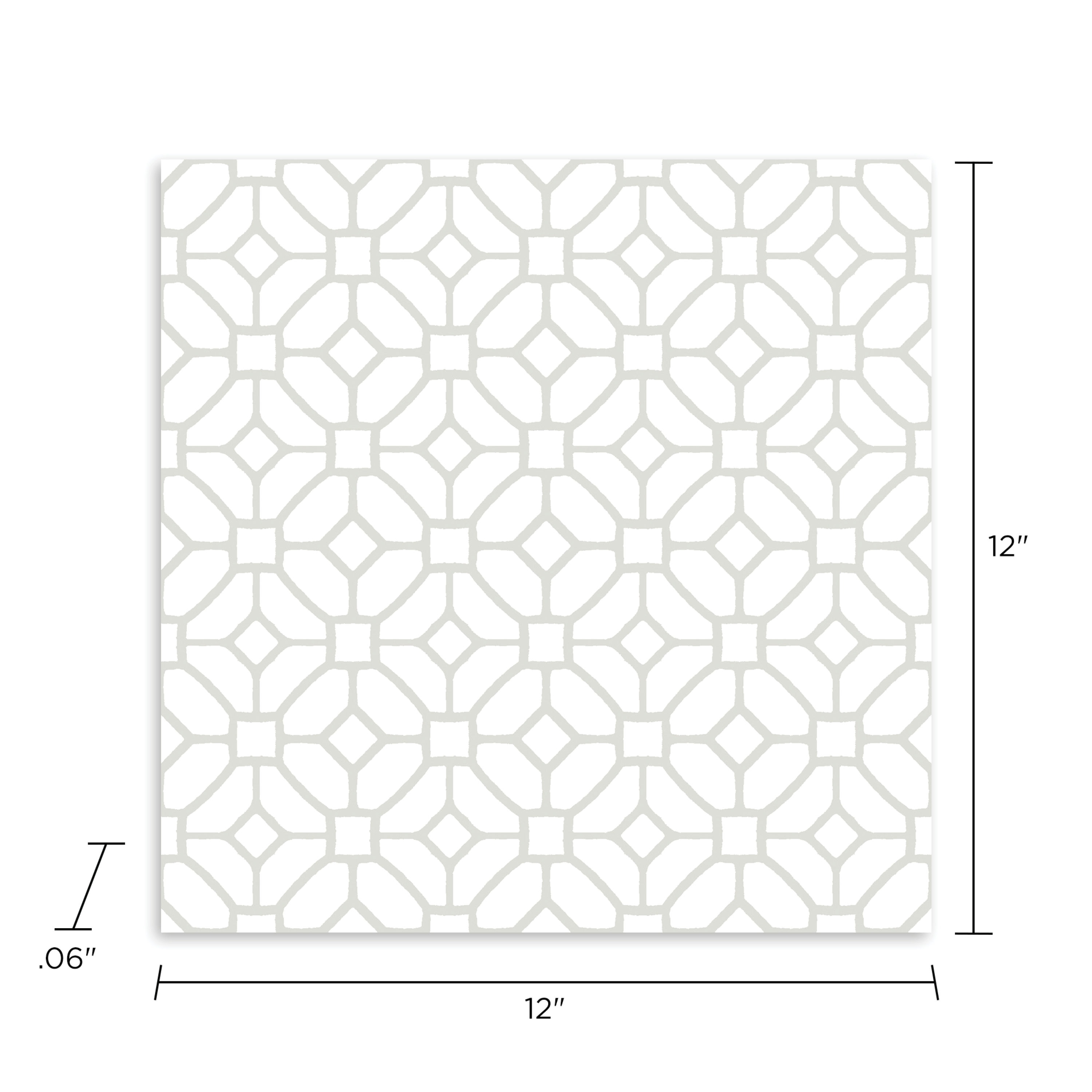 FloorPops White Patterned Look 2.76-mil x 12-in W x 12-in L Water ...