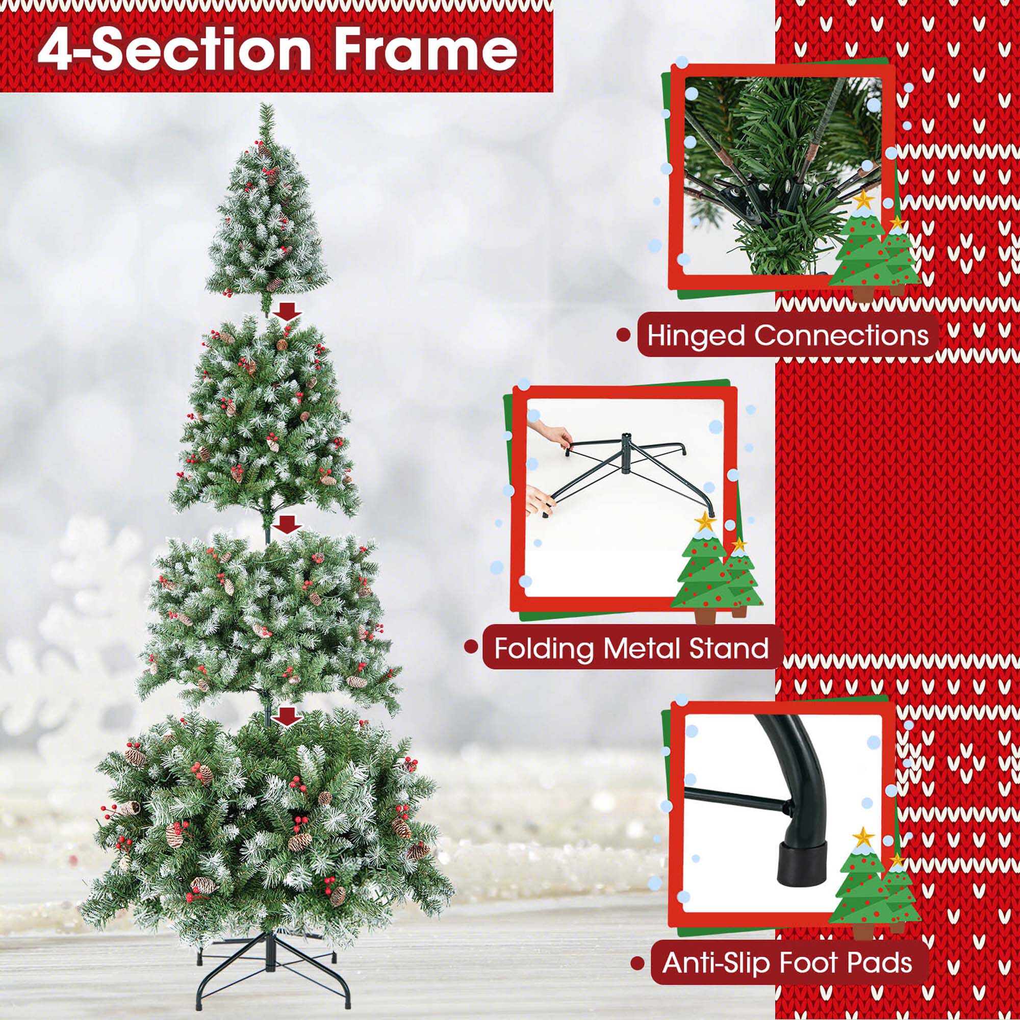 Costway LWS00751 Artificial-Christmas-Trees - View #3