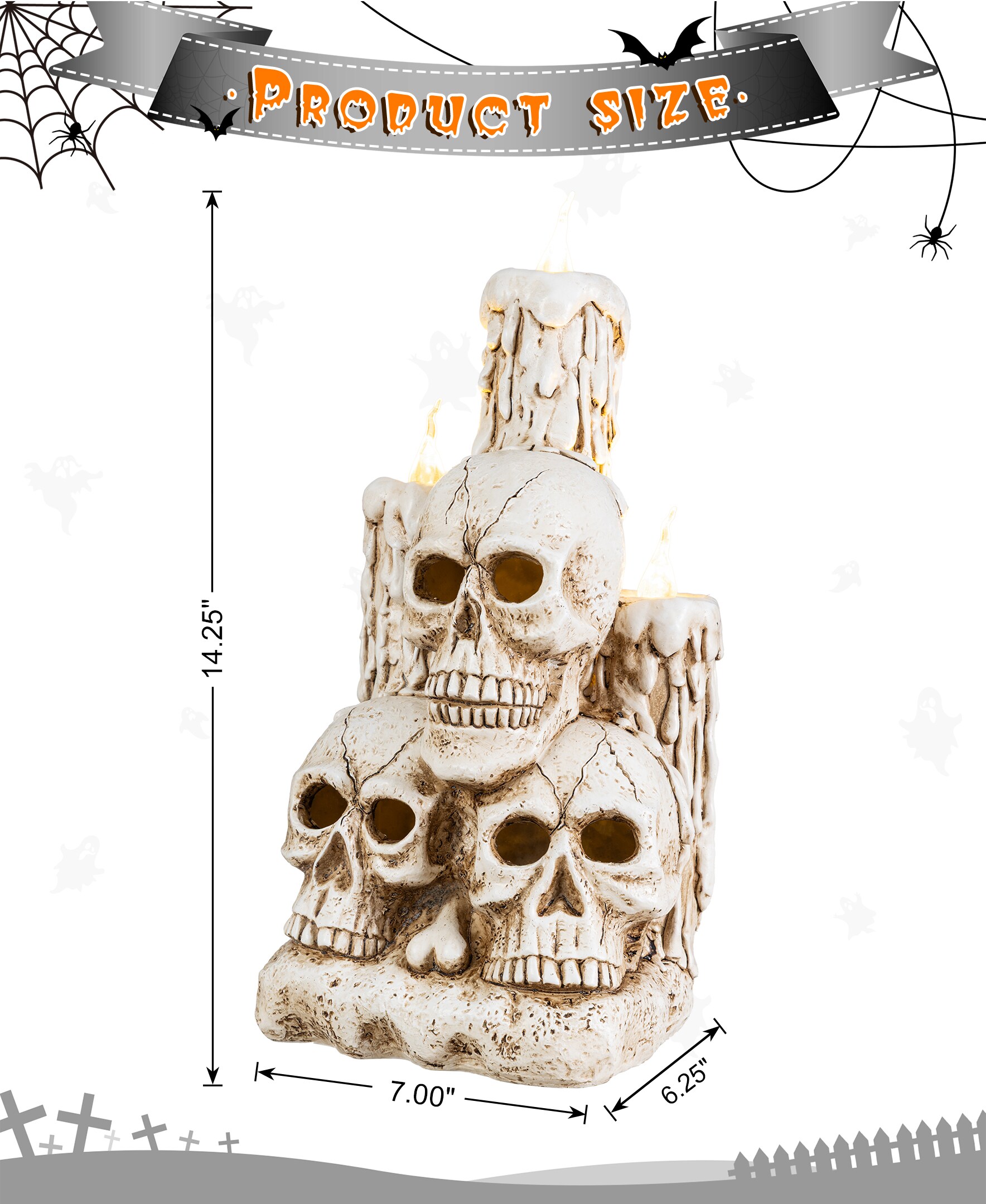 Glitzhome 14.25-in Tabletop Lighted Figurine in the Halloween Decor ...