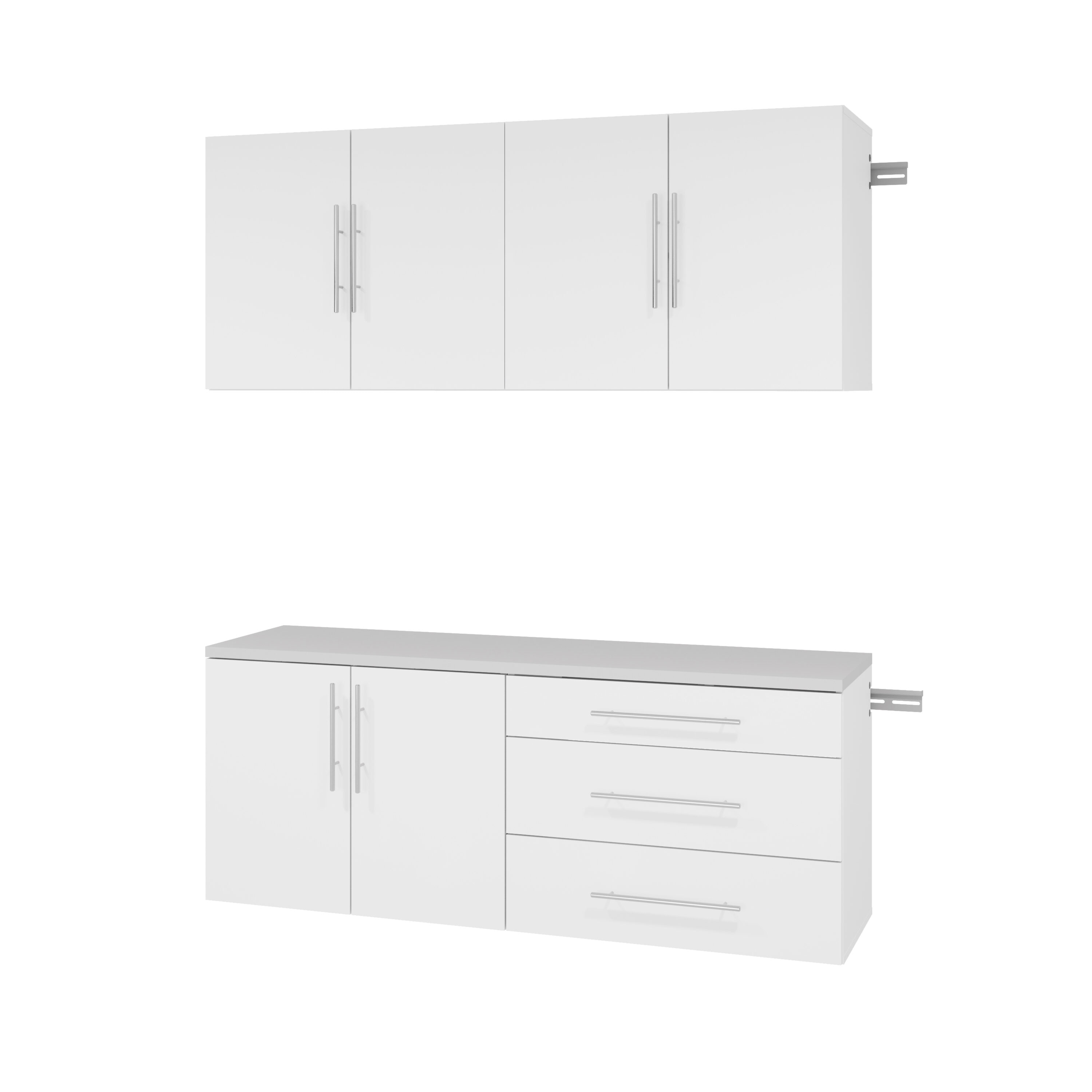 Prepac WRGW-0715-4M 60-in W x 72-in H x 16-in D 4 -Cabinets Composite wood White HangUps Garage Storage System