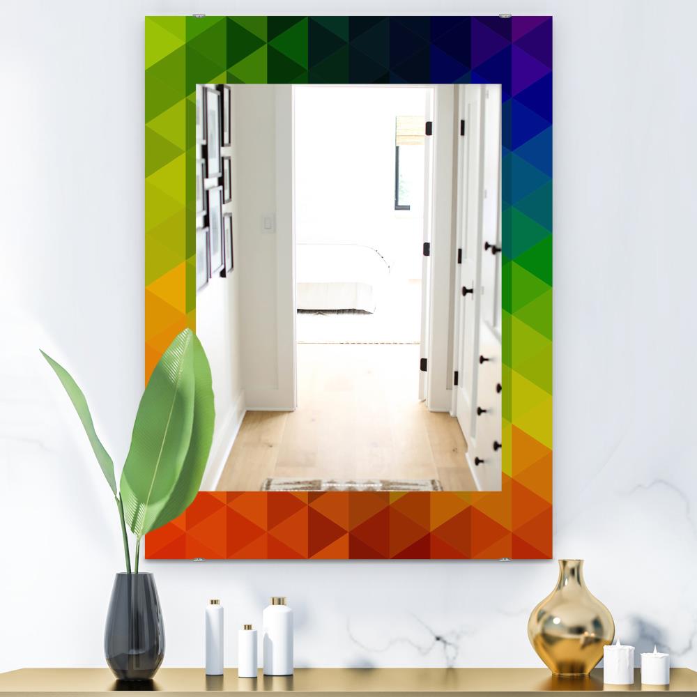 Designart MIR19111-F-30-40  Mirrors 39.4-in W x 39.4-in H Orange Polished Wall Mirror